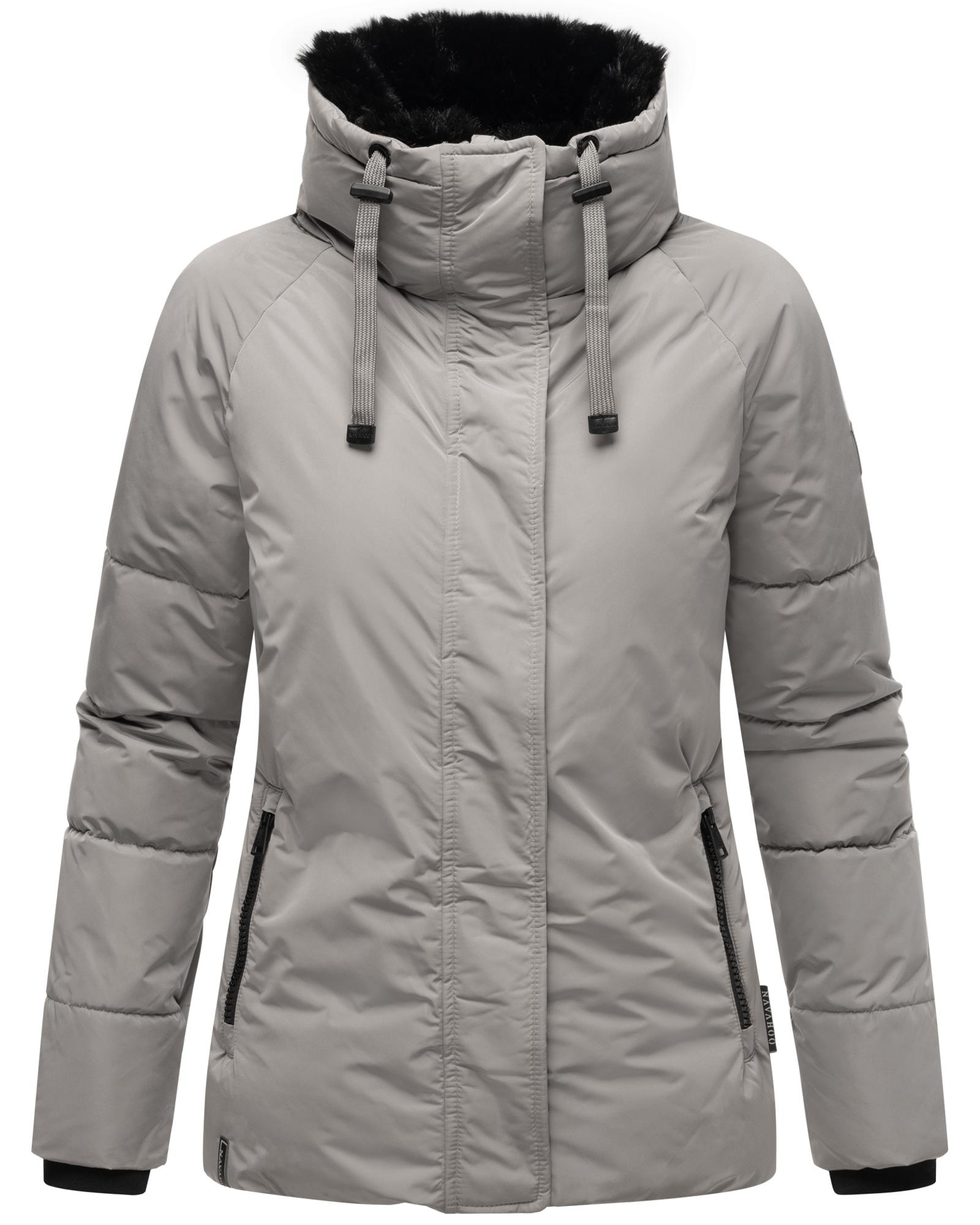 Navahoo Winterjacke »Frostii XIV«, ohne Kapuze, modische Damen Winter Steppjacke mit Kunstfellkragen