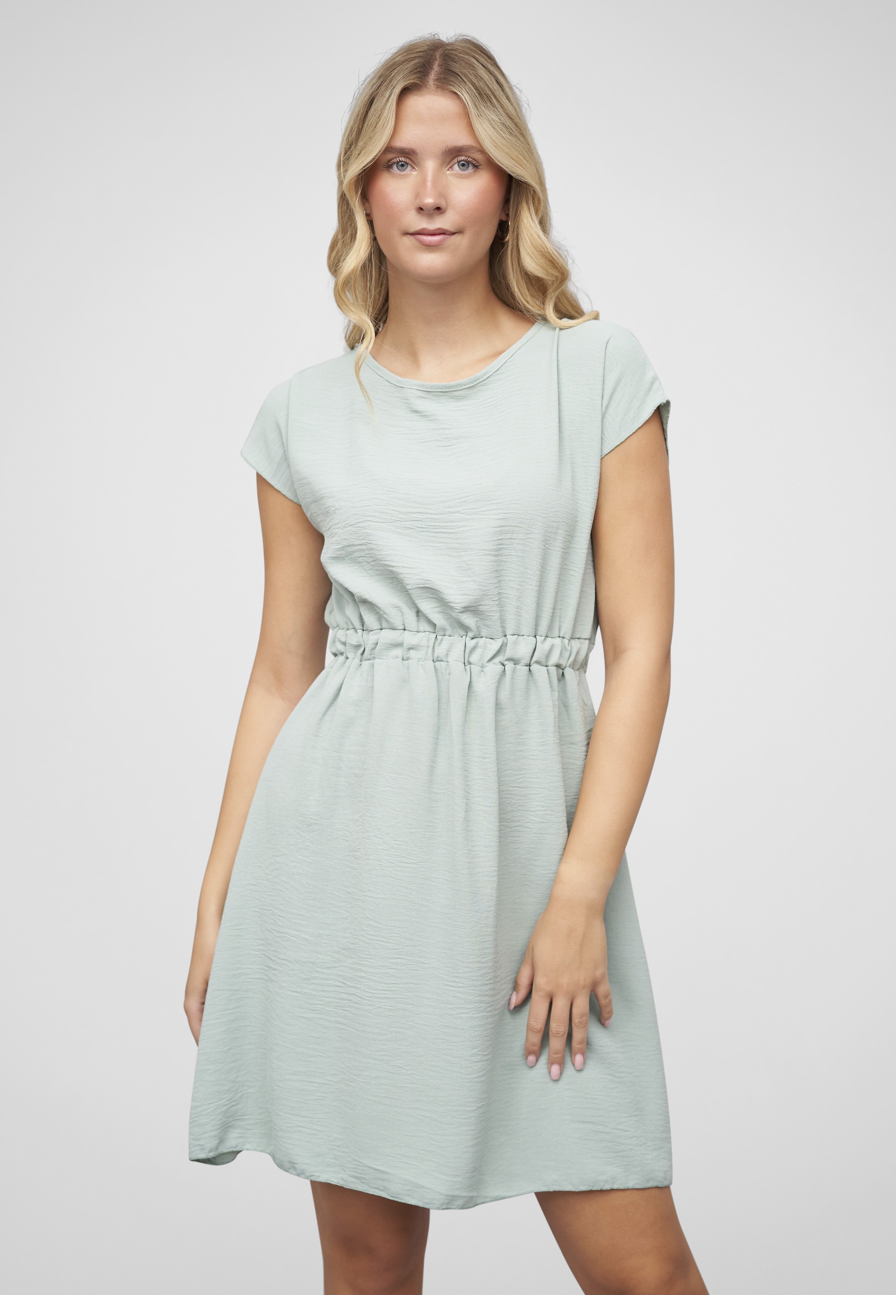 CLOUD 5IVE Shirtkleid »CLOUD 5IVE Musselin T-Shirt-Kleid mit elastischem Taillenbund« 1 Stk. tlg.