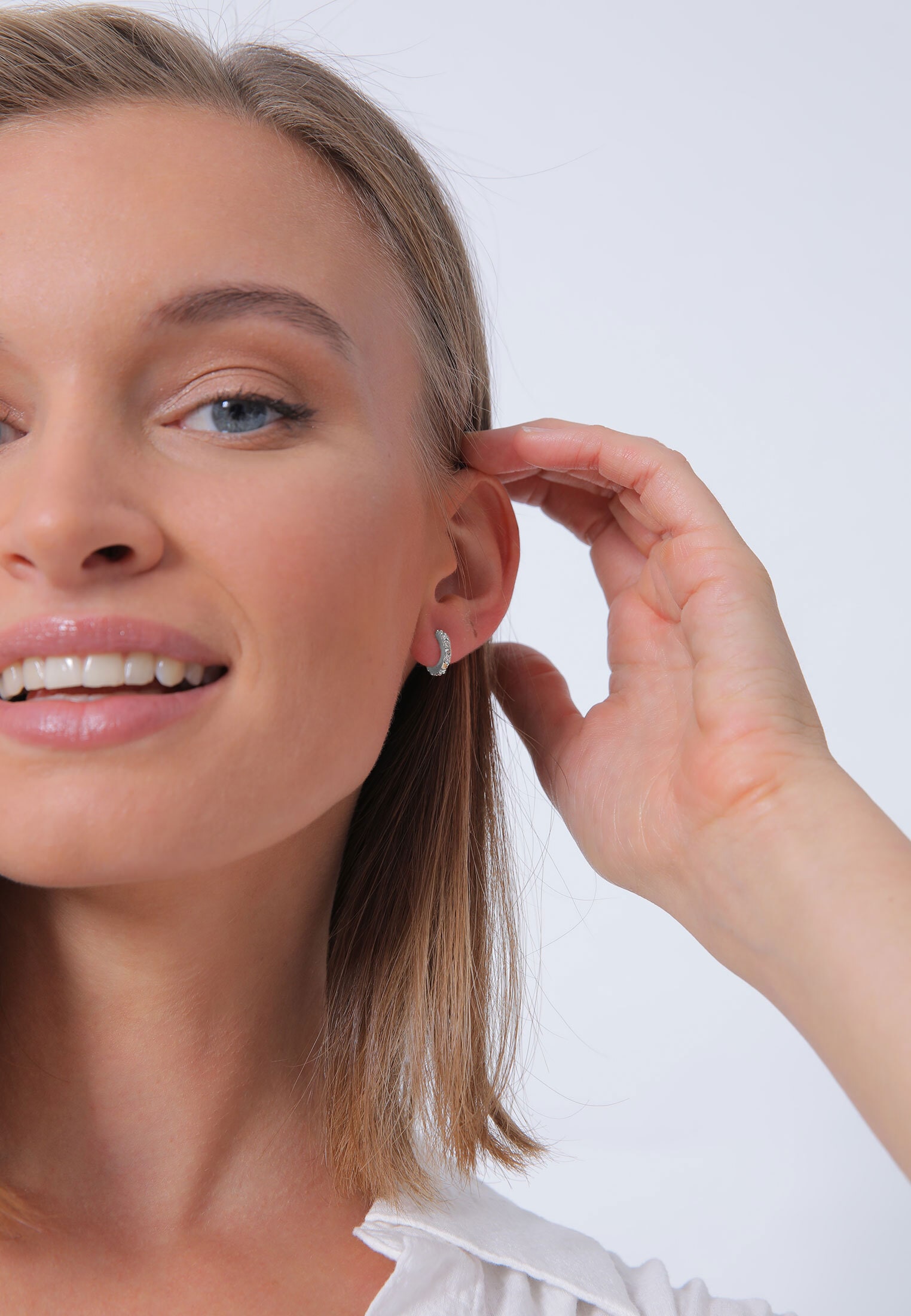 Elli Paar Creolen »Creolen Kristalle 2er Set 925 Silber«
