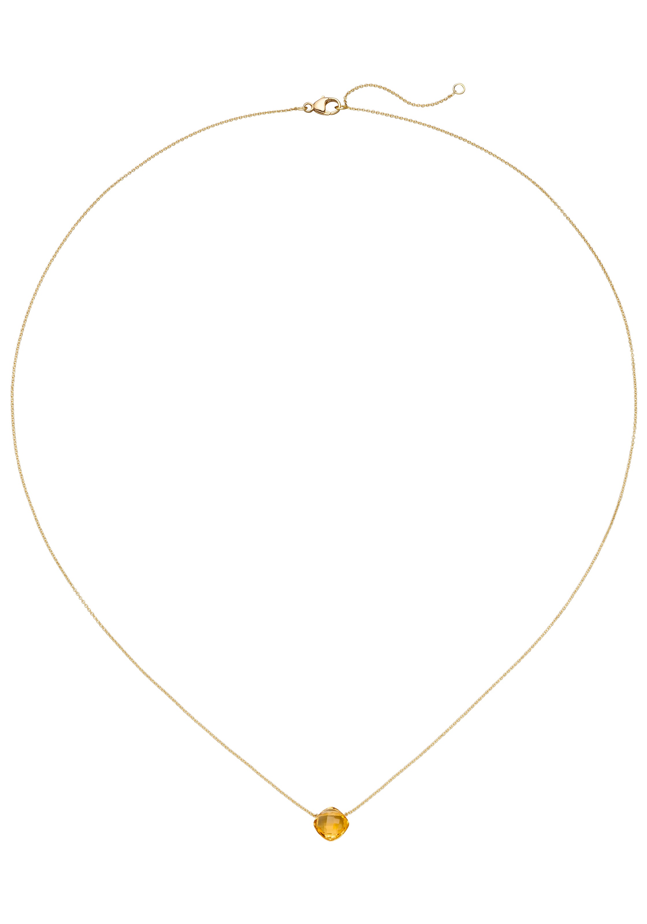 JOBO Kette mit Anhänger 750 Gold mit Citrin 45 cm