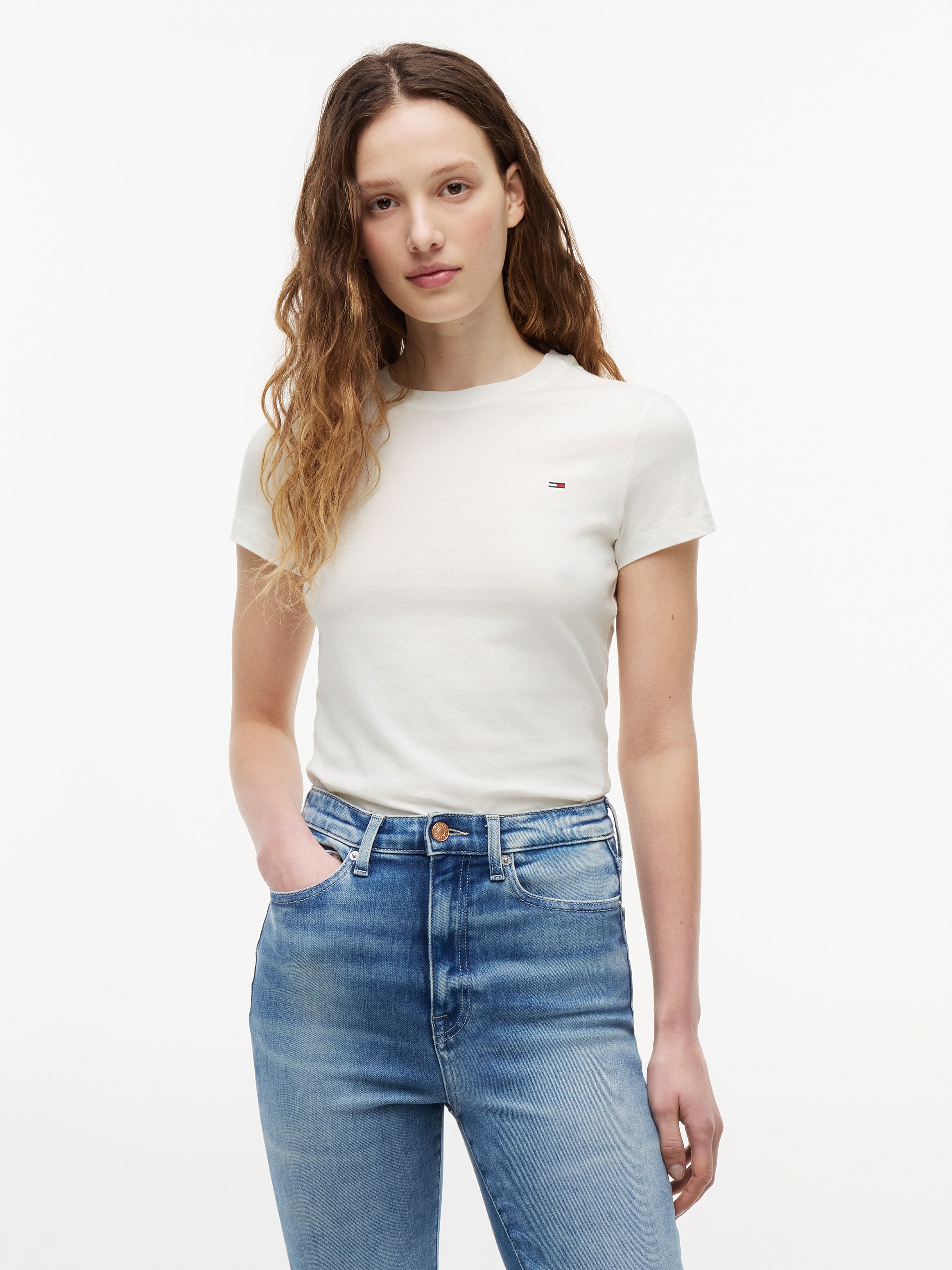 Tommy Jeans T-Shirt »TJW 2PACK C-NECK TEE« Packung, 2er, 2 Stk. mit Logo-Stickerei