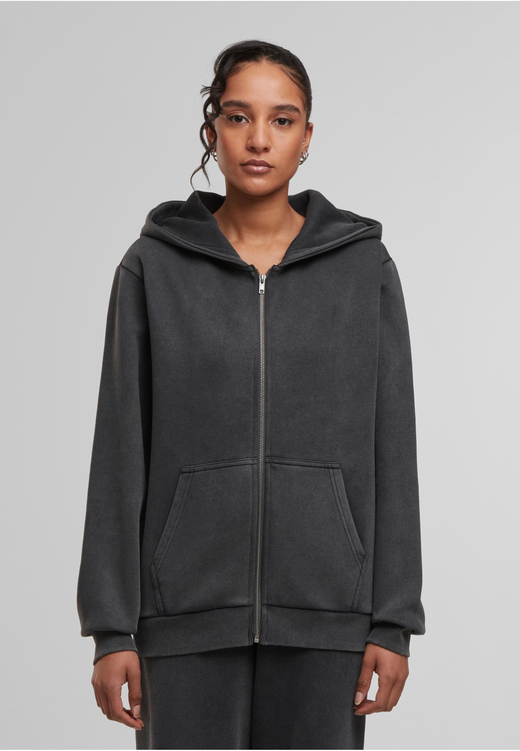 URBAN CLASSICS Sweatjacke »Urban Classics Ladies Vintage Heavy Zip Hoody«