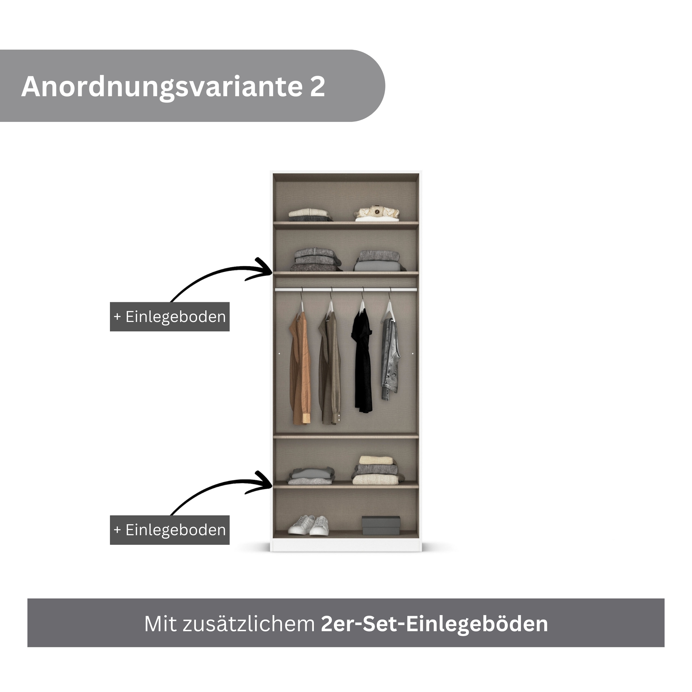 rauch Drehtürenschrank »Kleiderschrank Kleiderschränke Schrank Garderobe AGORDO mit Glasfront«, (in zwei Griff-Farben), durchdachte Innenausstattung, in 6 Breiten und 2 Höhen MADE IN GERMANY