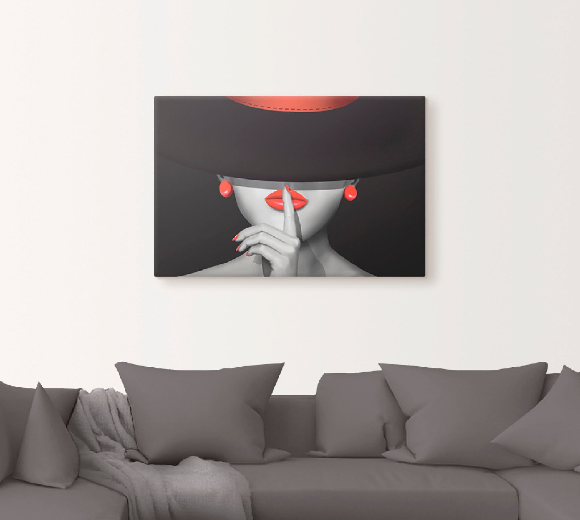 Artland Wandbild "Sei still", Frau, (1 St.), als Alubild, Outdoorbild, Lein günstig online kaufen