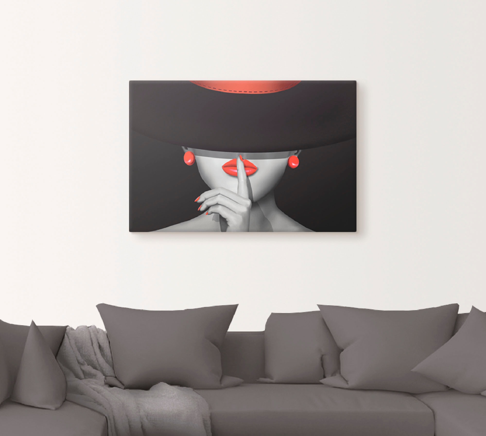 Artland Wandbild "Sei still" Frau 1 Stk. tlg. als Alubild, Outdoorbild, Lei günstig online kaufen