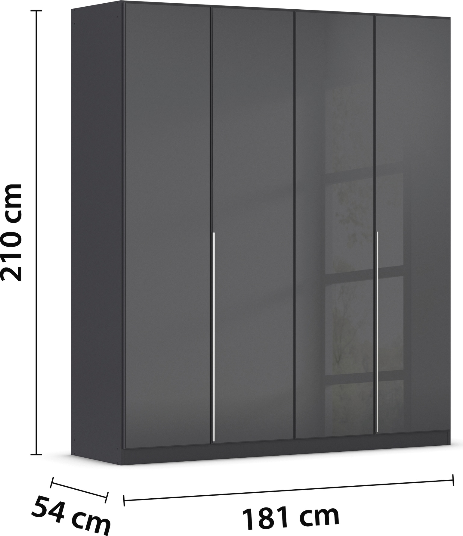 rauch Drehtürenschrank »Kleiderschrank Kleiderschränke Schrank Garderobe AGORDO mit Glasfront«, (in zwei Griff-Farben), durchdachte Innenausstattung, in 6 Breiten und 2 Höhen MADE IN GERMANY