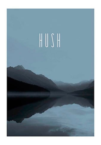 Poster »Word Lake Hush Steel«, Natur, (1 St.)