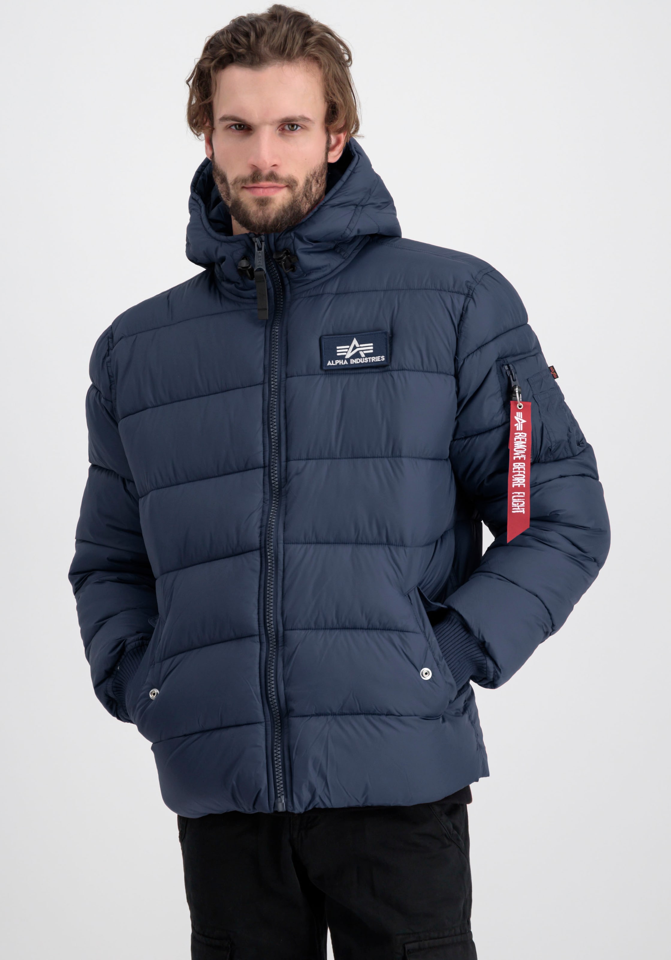 Alpha Industries Steppjacke "Hooded Puffer Alpha FD" mit Kapuze Kunstfaser, günstig online kaufen