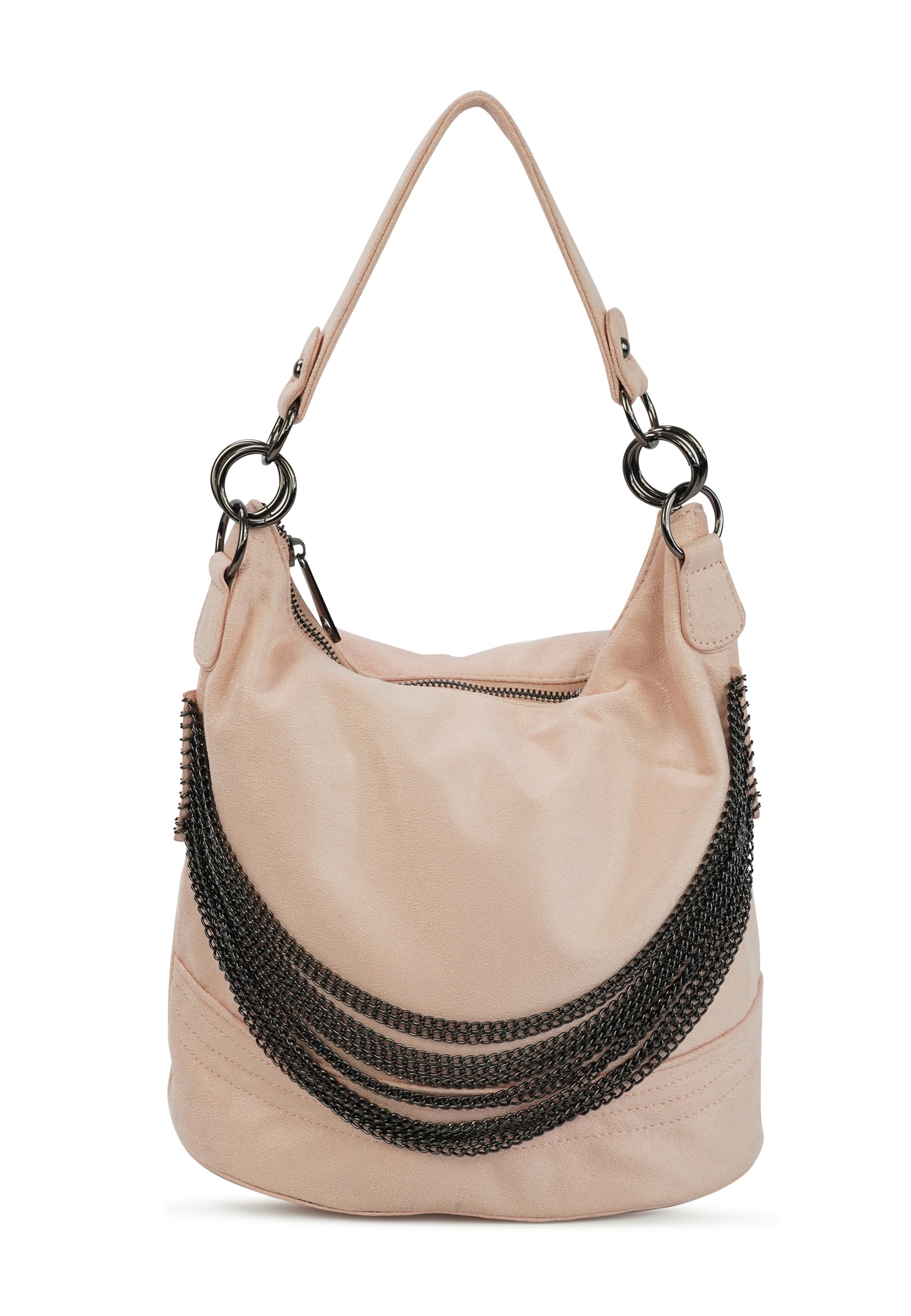 Harpa Schultertasche »Cher« aus changierendem Material, mit Ketten-Verzierung