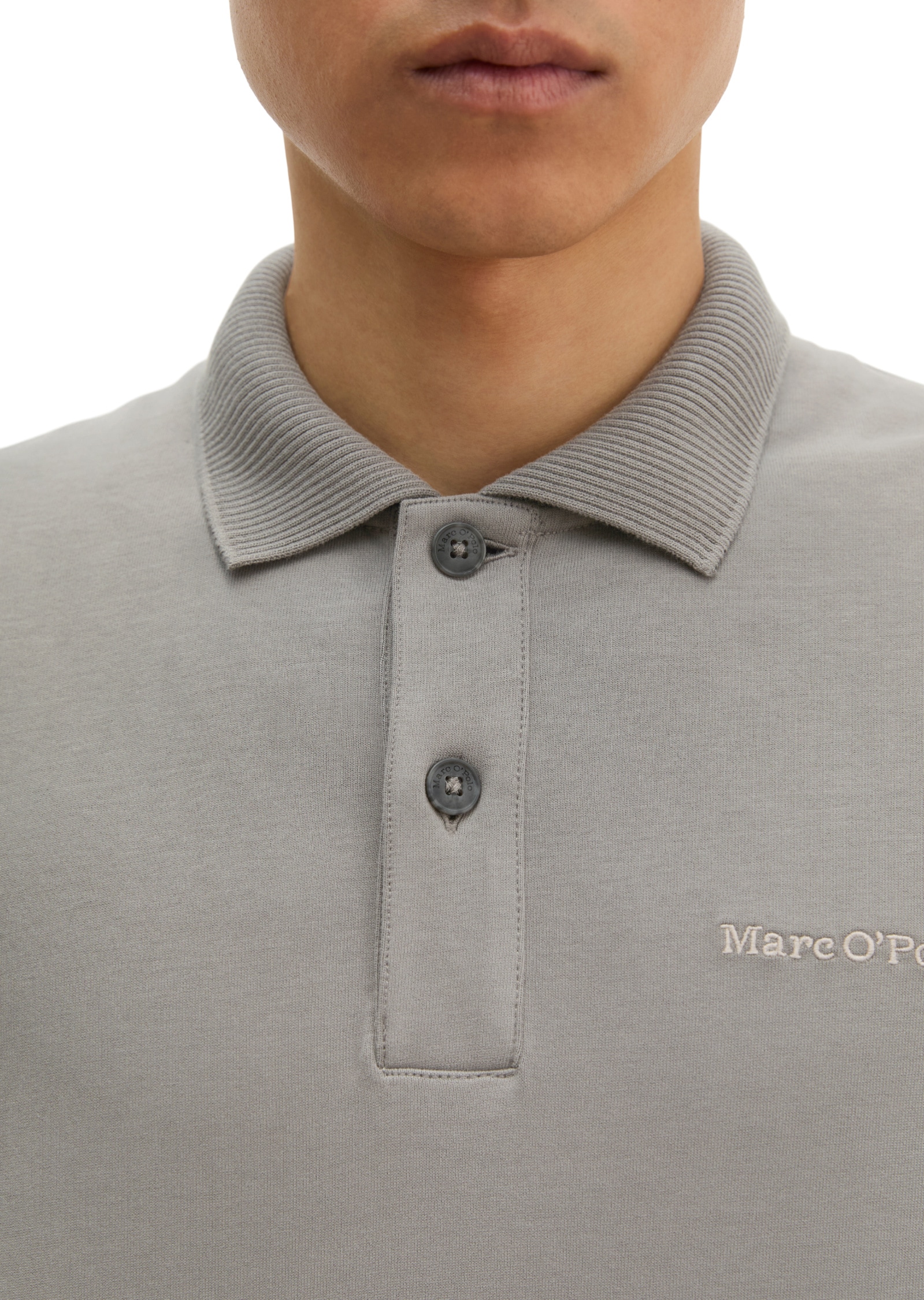 Marc O'Polo Langarm-Poloshirt »aus schwerem Bio-Baumwoll-Jersey«