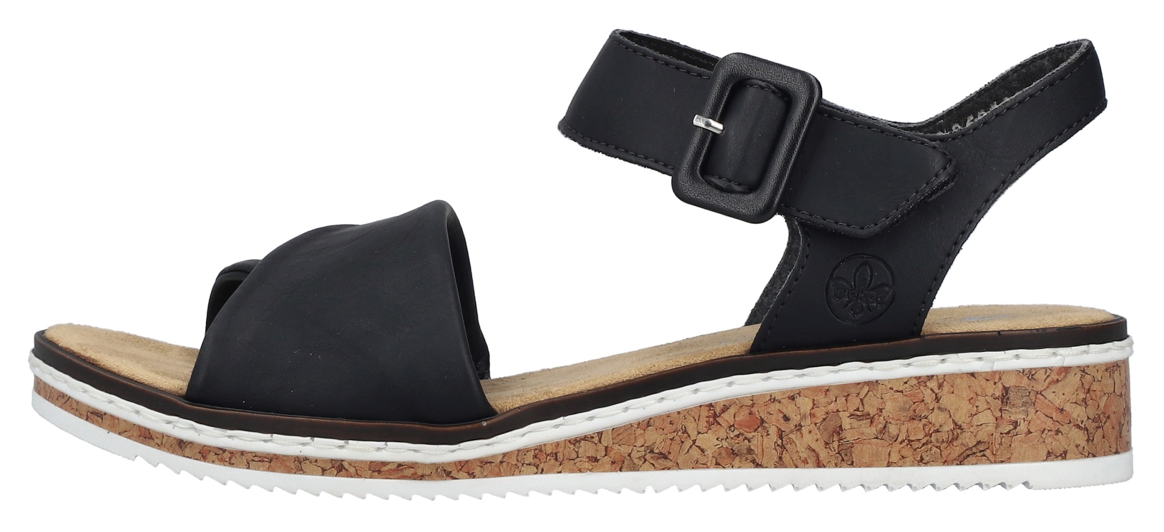 Rieker Sandalette, Keilsandale, Sommerschuh, Urlaubsschuh mit Klettriemchen