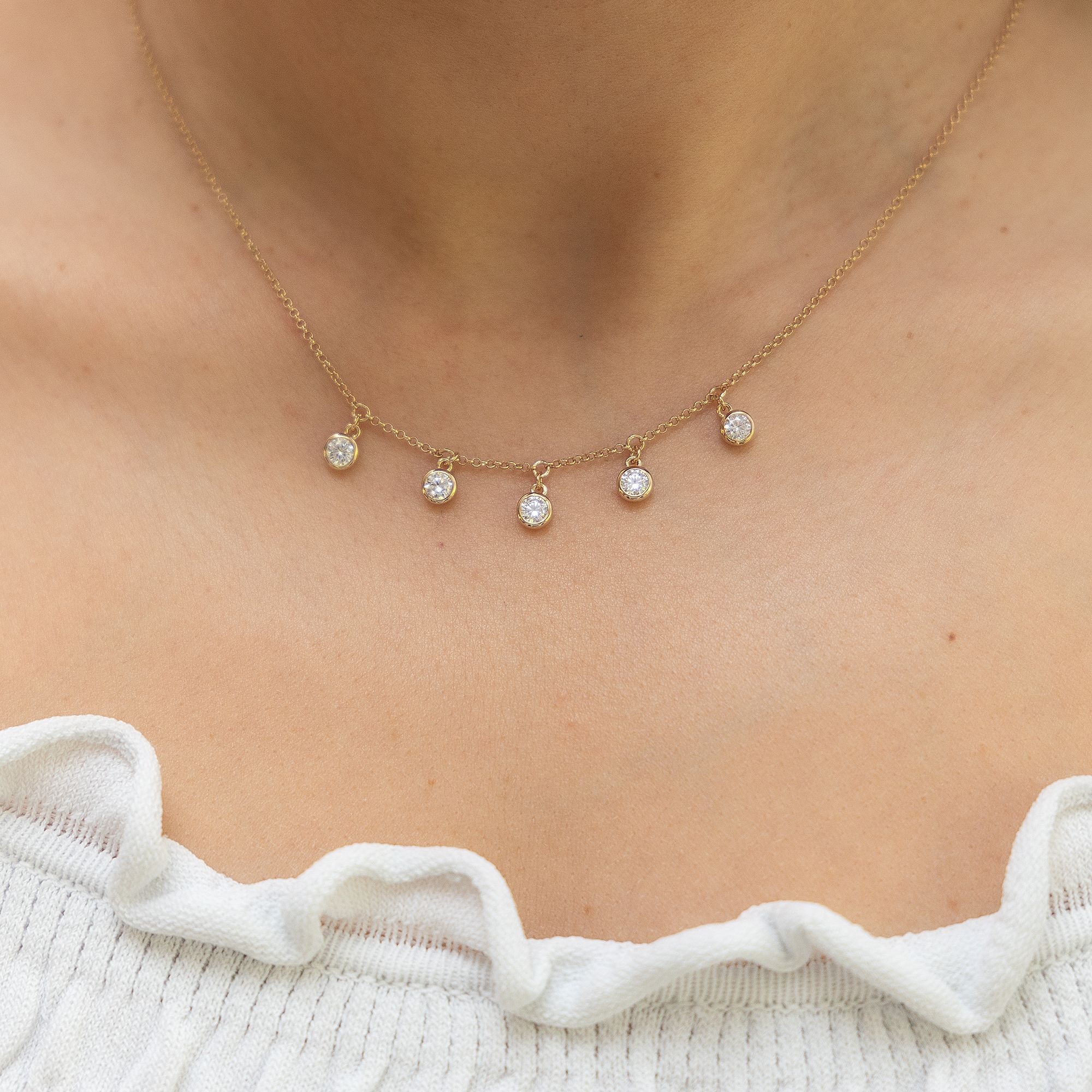 Zeeme Collierkettchen »Silber 925 vergoldet 45cm lang mit weißen Zirkonia-Steinen«