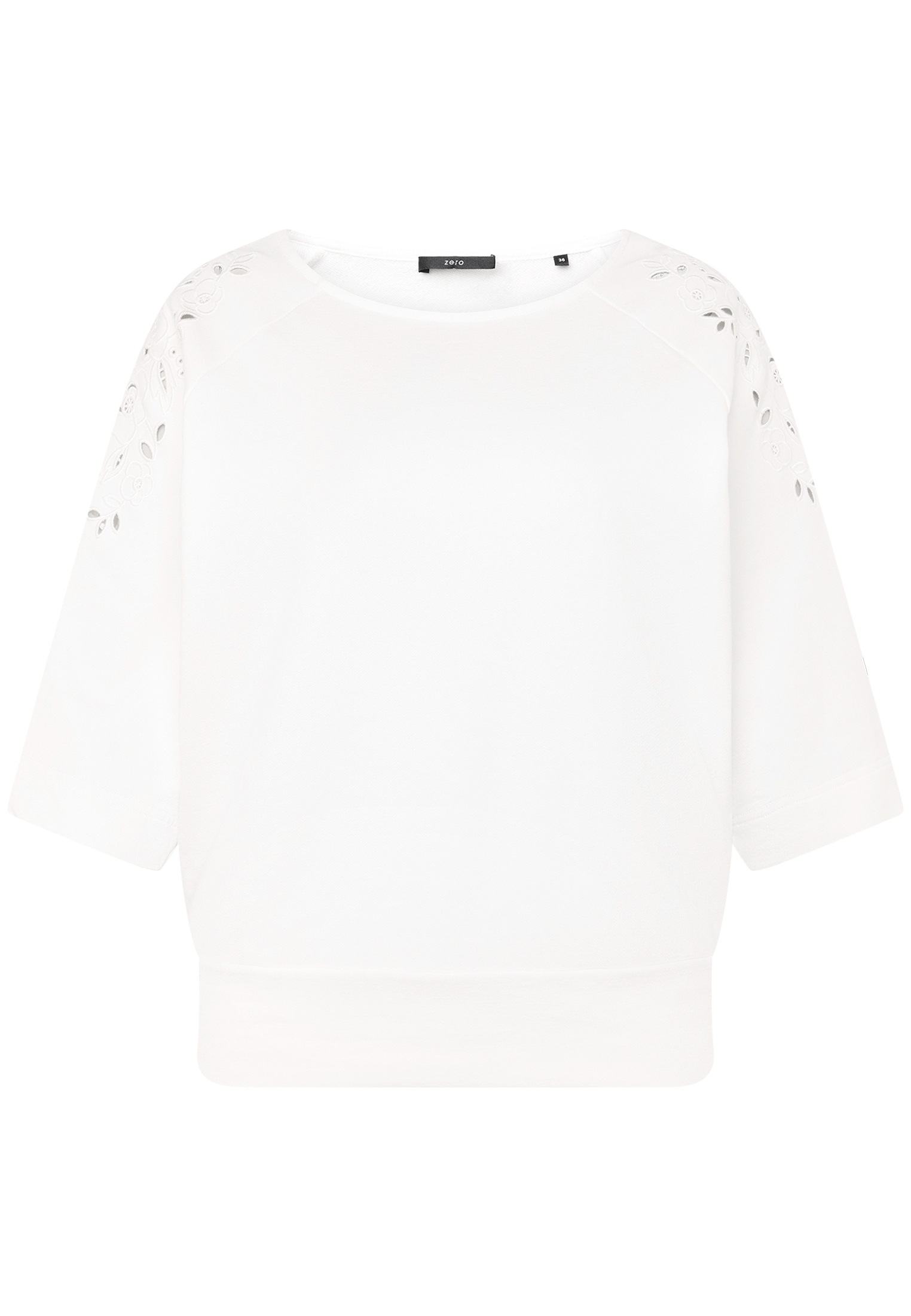 Zero Sweatshirt "Damen mit Lochmuster", Lochstickerei günstig online kaufen