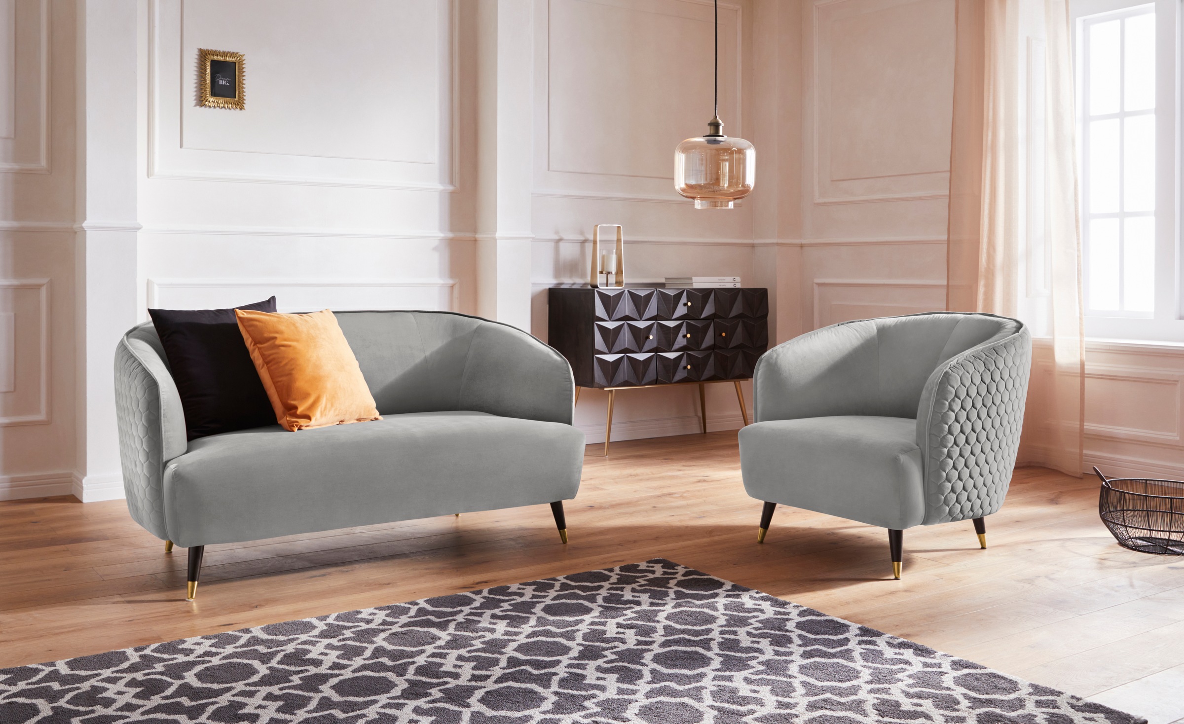 Home affaire Sessel "Oradea Cocktailsessel" mit eleganter Steppung auf Rück günstig online kaufen