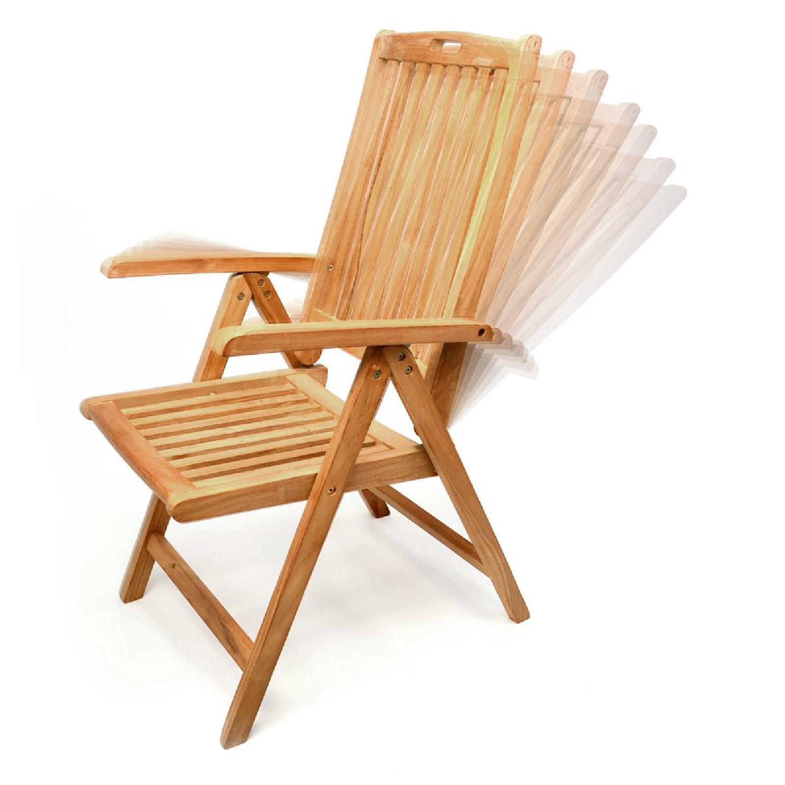VCM Gartenstuhl »Hochlehner Klappstuhl verstellbar Teak Holz«