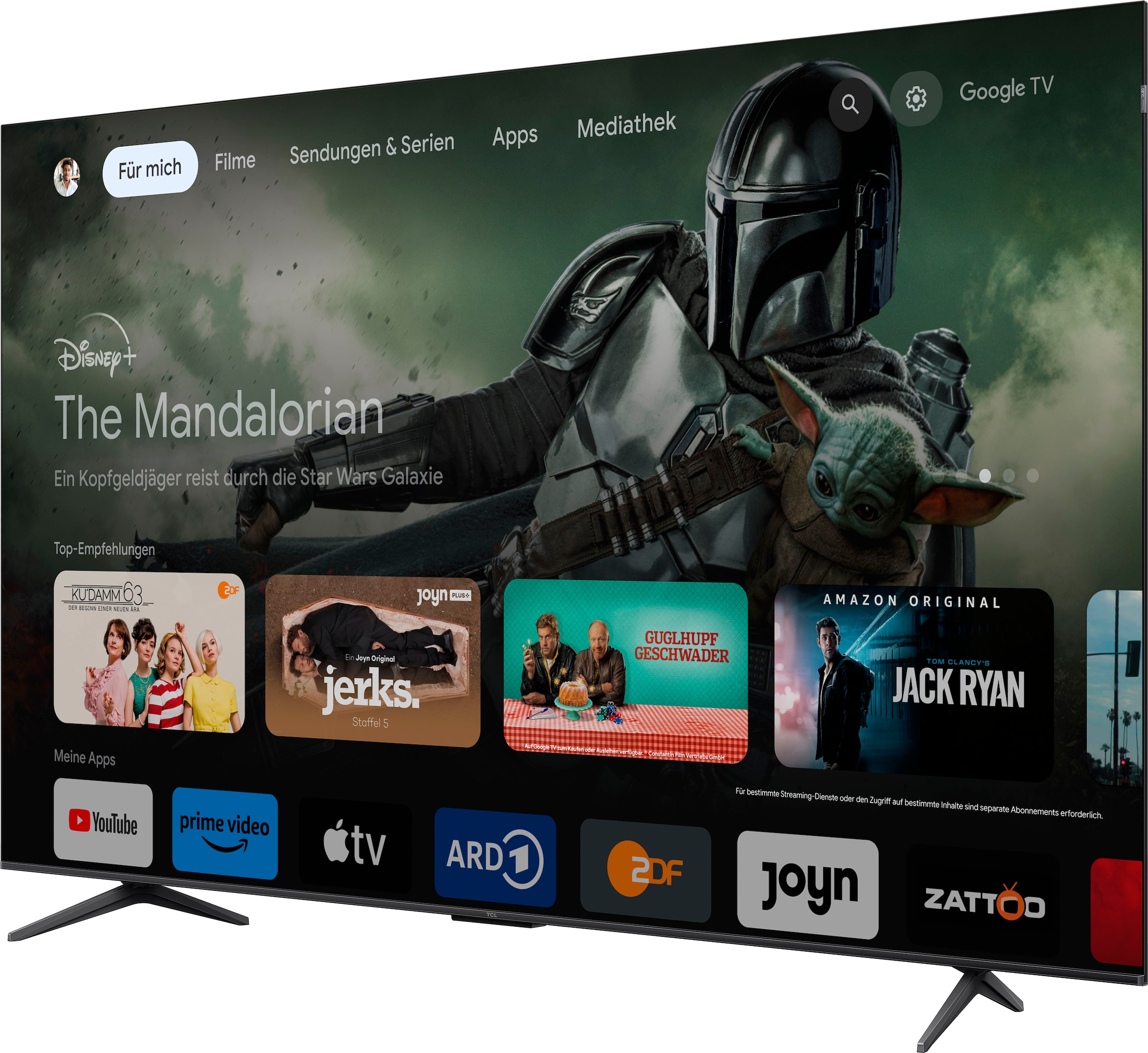TCL QLED-Fernseher, 215 cm/85 Zoll, 4K Ultra HD, Smart-TV-Google TV