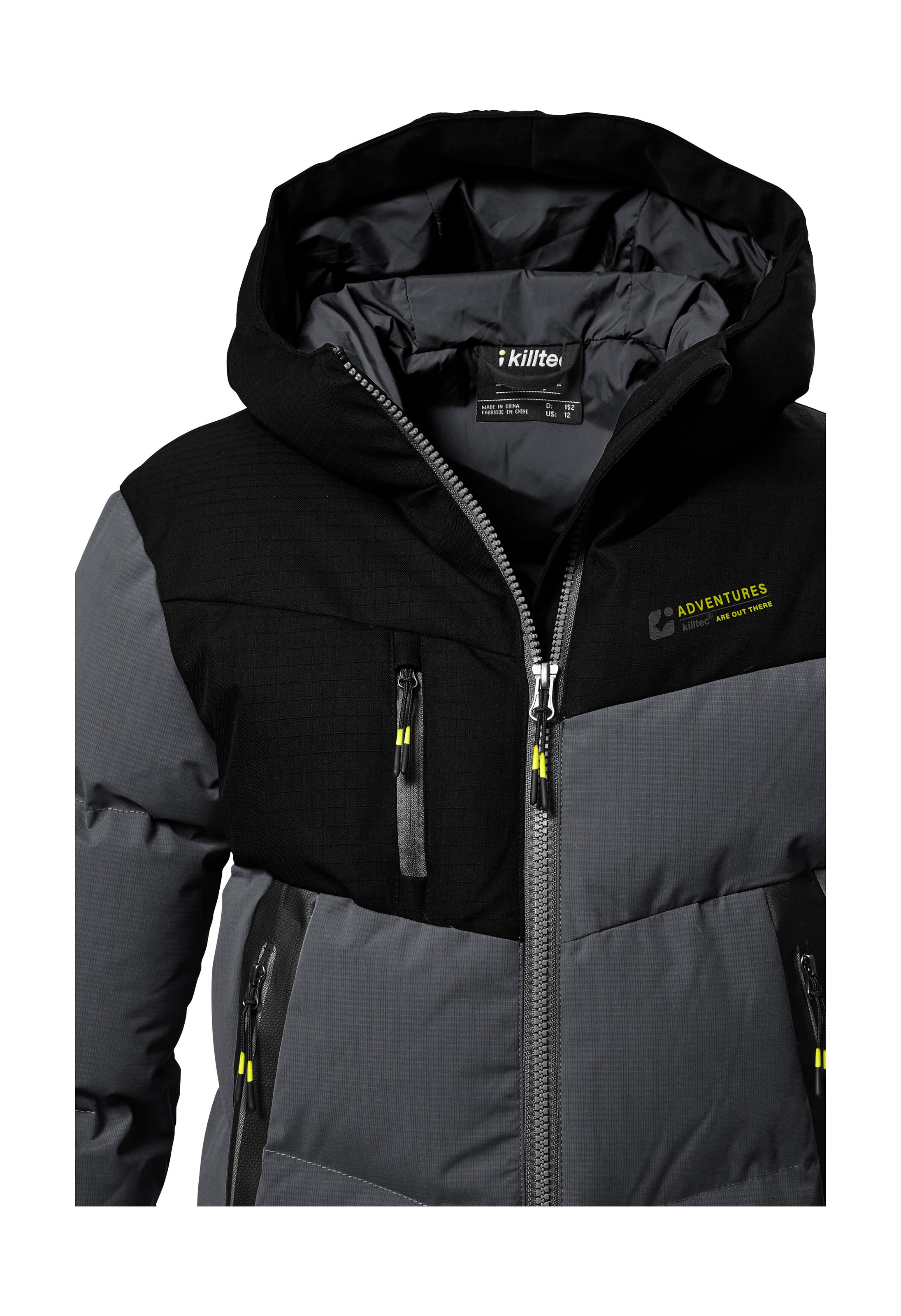 Killtec Steppjacke »KOW 376 BYS QLTD JCKT«, Wasserabweisende Jacke mit Kapuze, Kinnschutz und Colourblock-Design