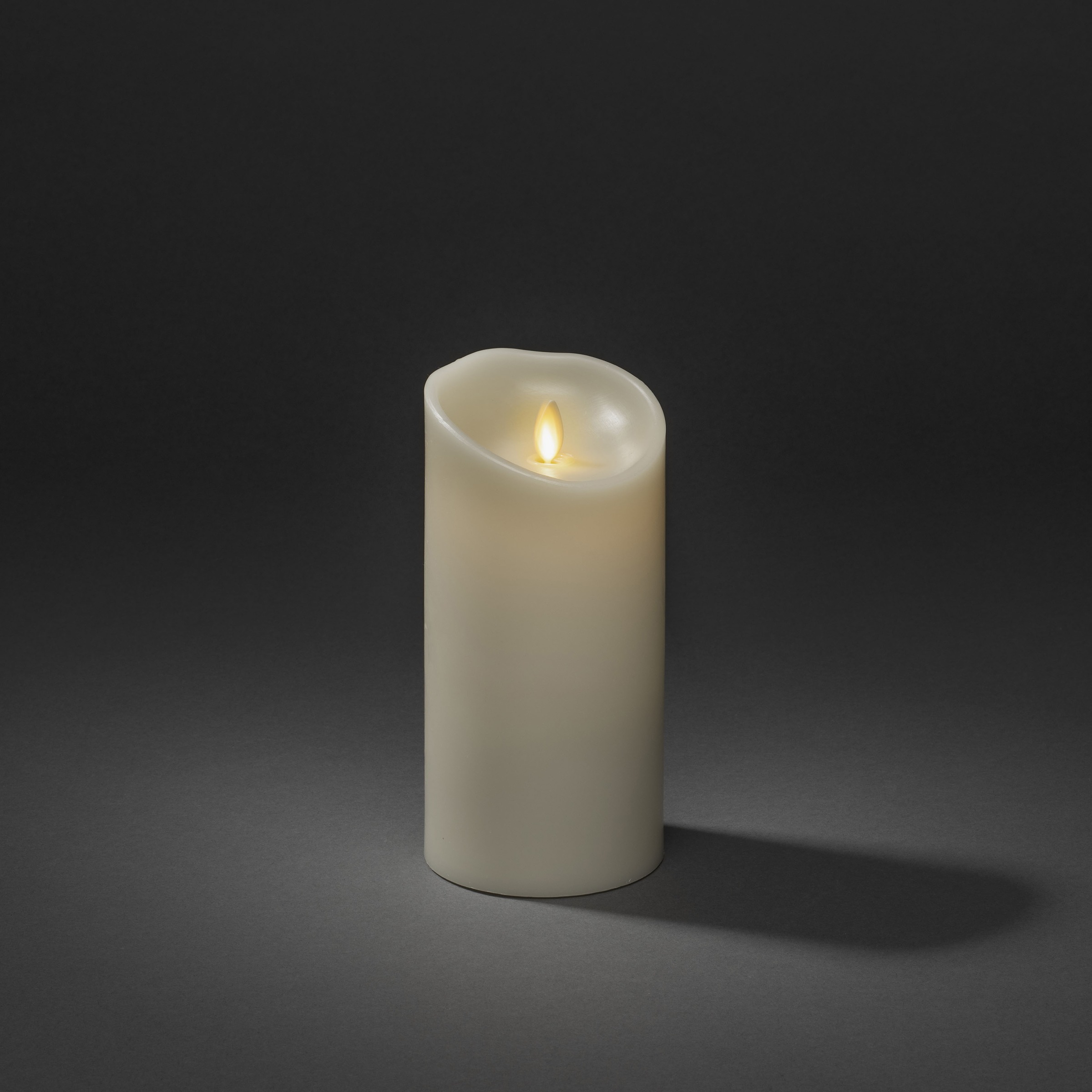 KONSTSMIDE LED-Kerze, LED Echtwachskerze cremeweiß, mit 3D Flamme und geschmolzener Kante