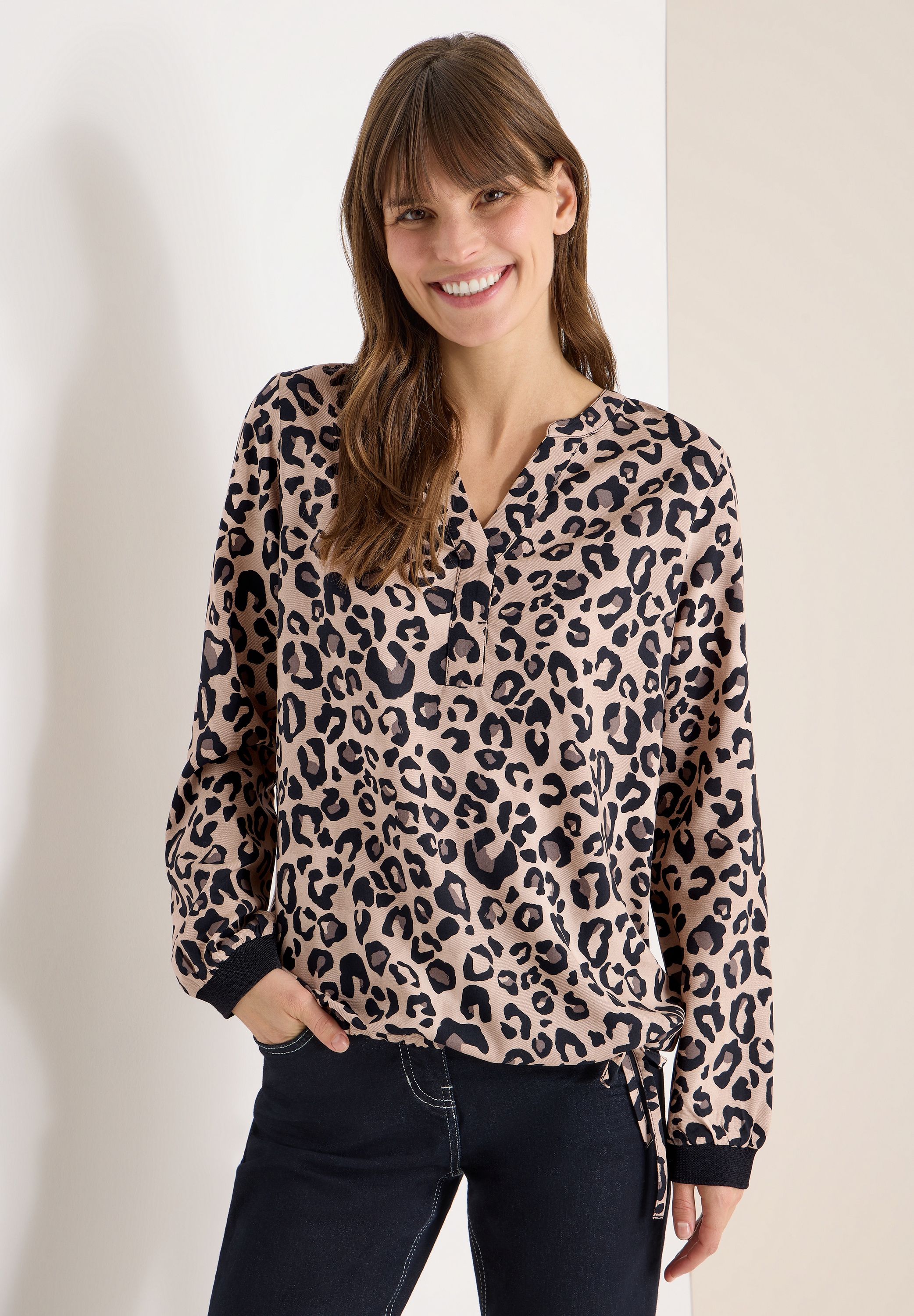 Cecil Langarmbluse mit Leoprint günstig online kaufen