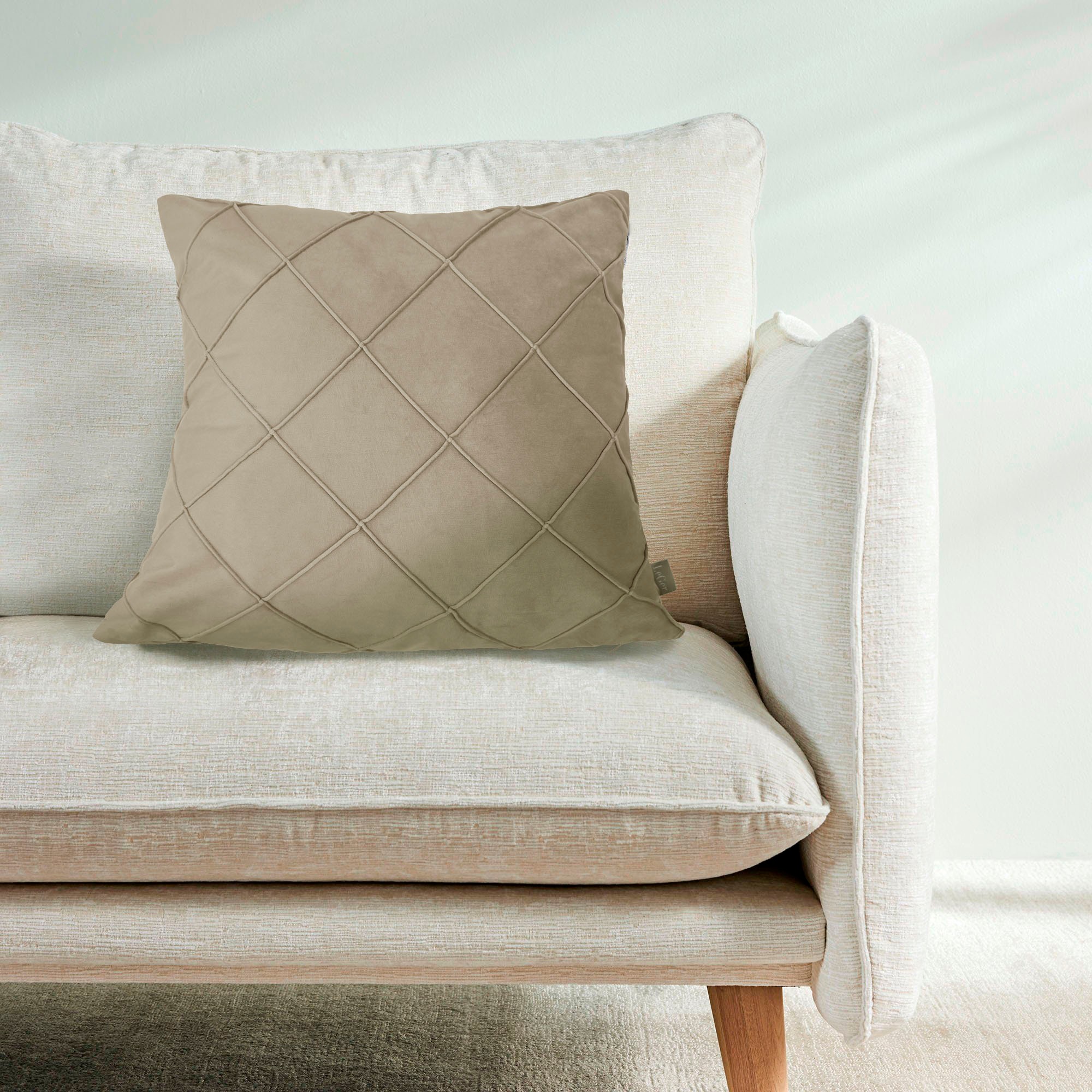 LeGer Home by Lena Gercke Dekokissen "Samt Ladina Mit Biesen" Kissenhülle o günstig online kaufen