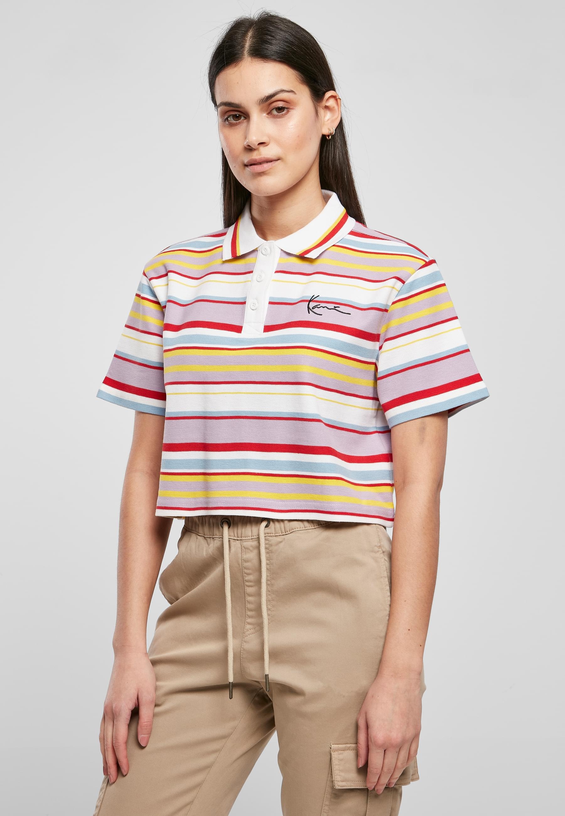 Karl Kani T-Shirt »Karl Kani Damen KW222-058-1 Chest Signature Stripe Polo ShortTee« 1 Stk.
