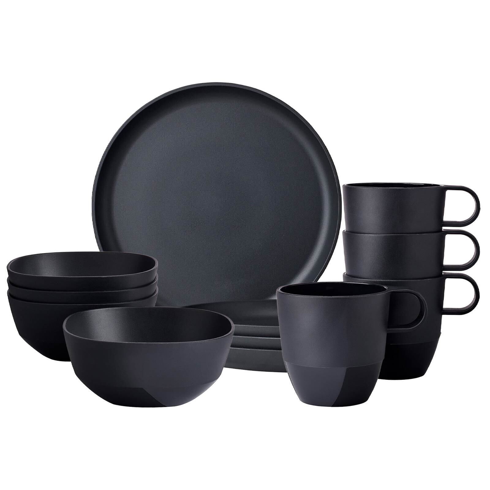 Mepal Geschirr-Set "Frühstücks-Set Silueta 12er Set" Spülmaschinengeeignet, Mikrowellengeeignet, Gefrierfachgeeignet, Dampfgarergeeignet, max. 150 ¿C