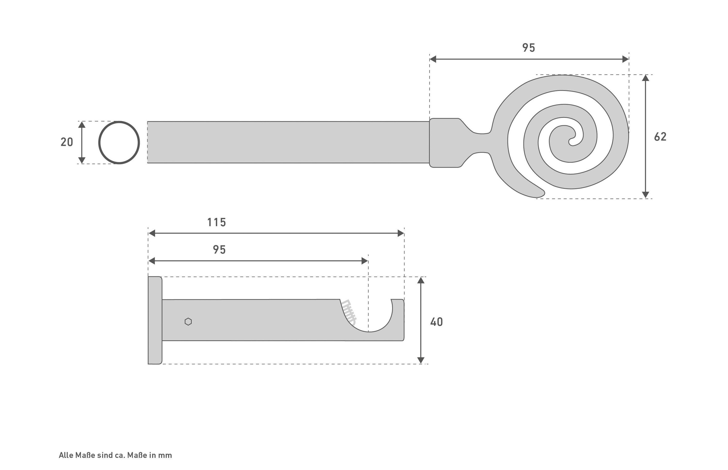 Good Life Vorhangstange »Espiral«, 1 läufig-läufig, Fixmaß