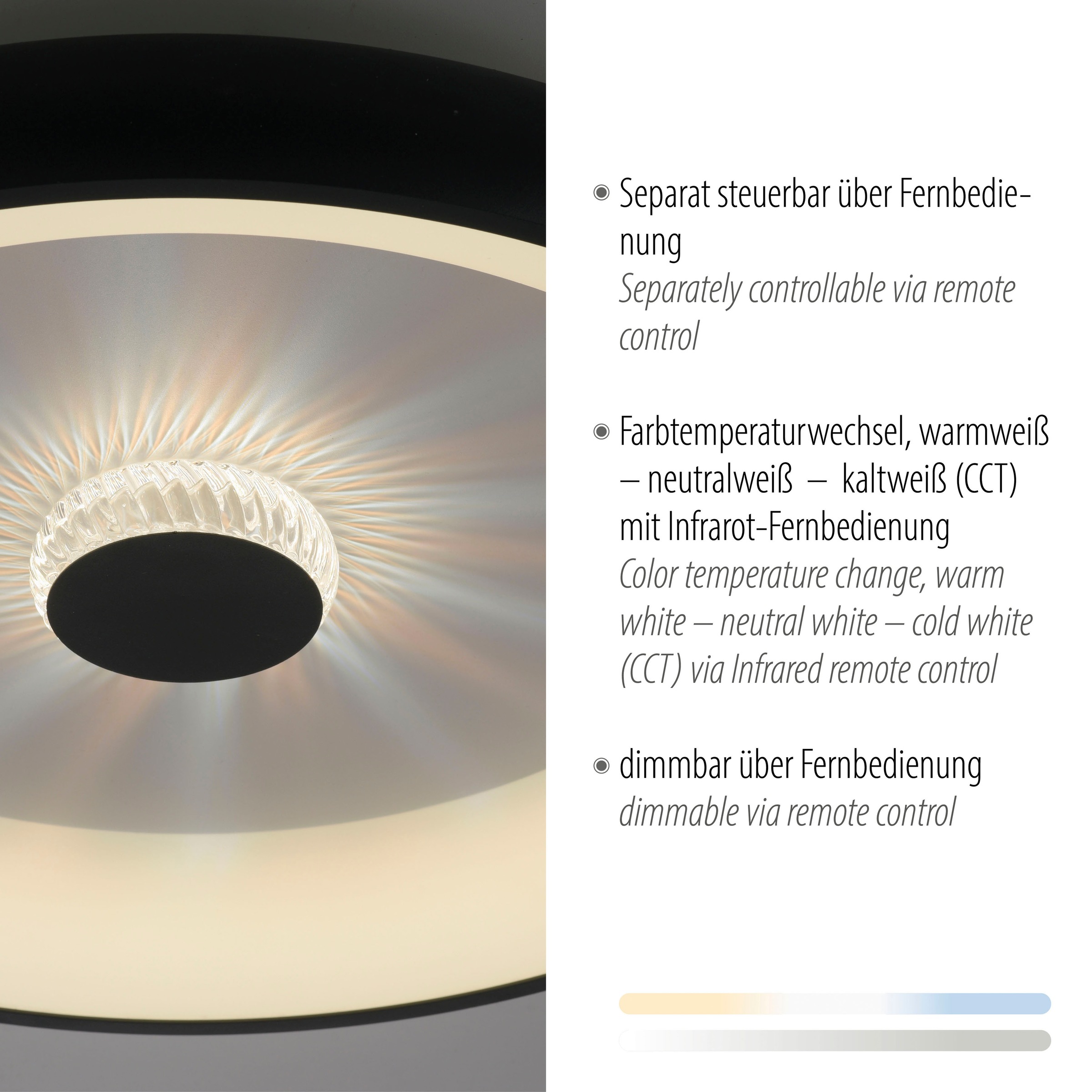 JUST LIGHT Deckenleuchte »VERTIGO«, 1 flammig, Leuchtmittel LED-Board | LED fest integriert