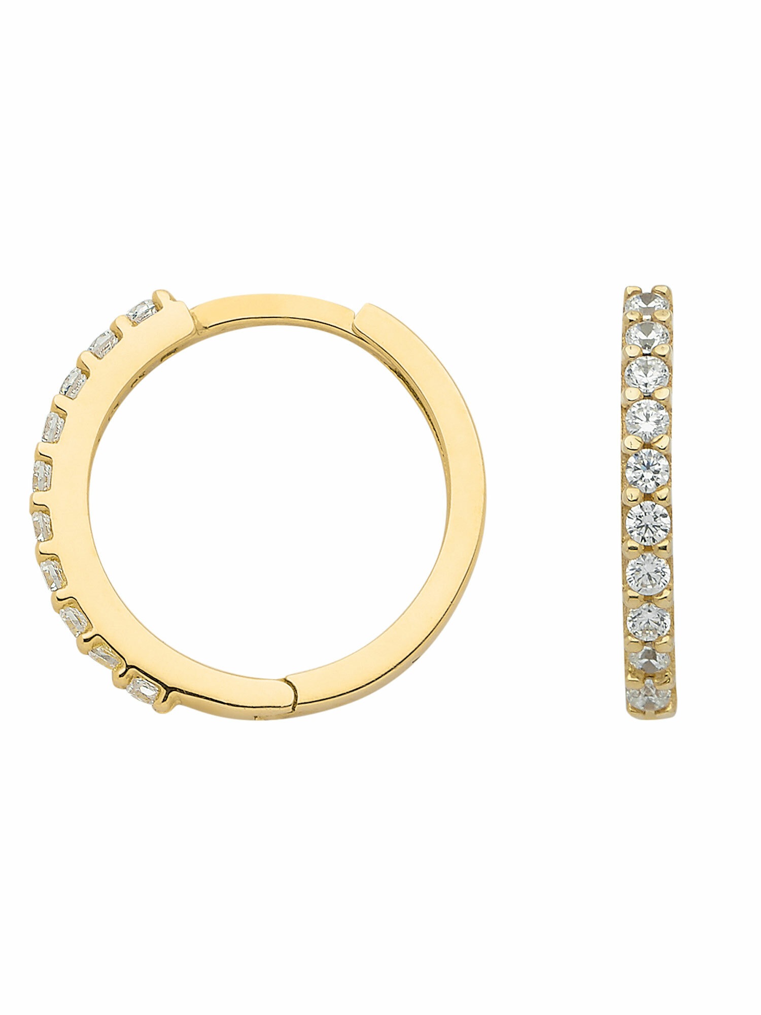 Adelia´s Paar Creolen »333 Gold Ohrringe Creolen mit Zirkonia«, mit Zirkonia Goldschmuck für Damen