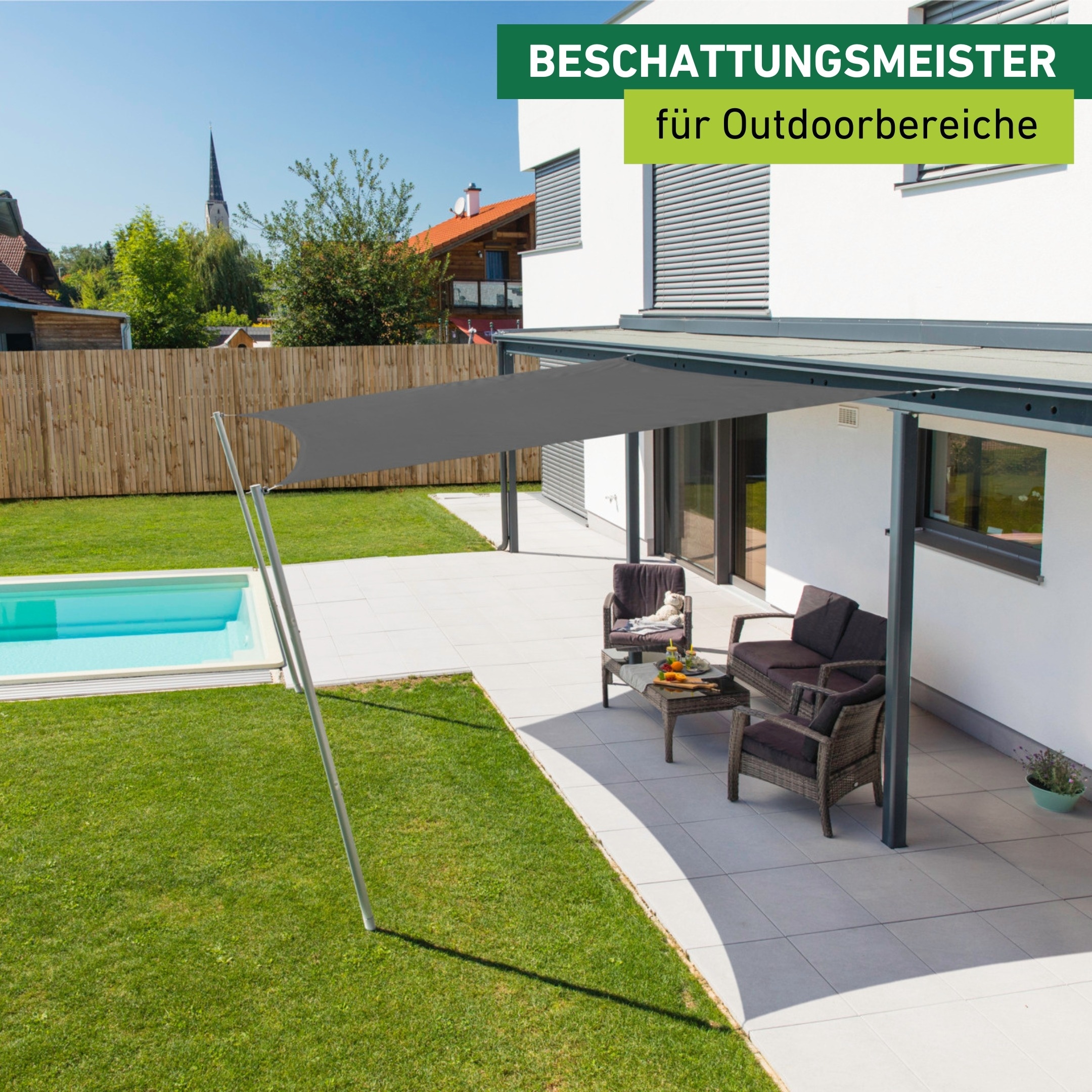 Windhager Sonnensegel »Cannes, Quadrat Segel zur Beschattung von Garten, Terrasse, Balkon« Sonnenschutz 4 x 4 m, erhältlich in anthrazit, grau, taupe oder weiß