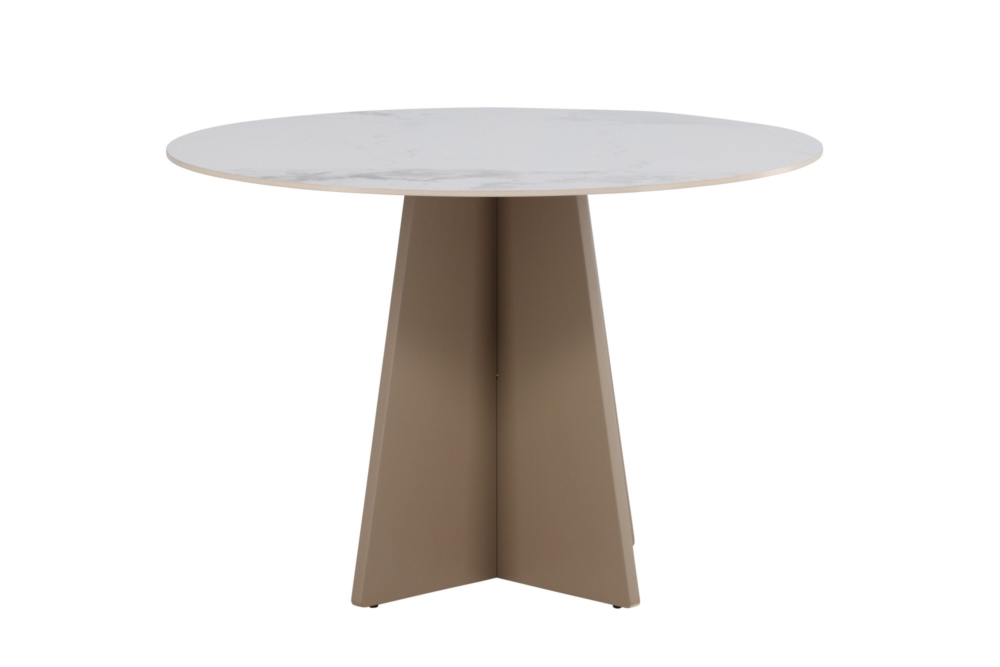 Venture Home Esstisch "Bootcut, runder Esstisch Ø 110 cm aus Sinterstein in Marmoroptik" Esszimmertisch, Steinplatte, MDF-Untergestell, rund, beige, edel