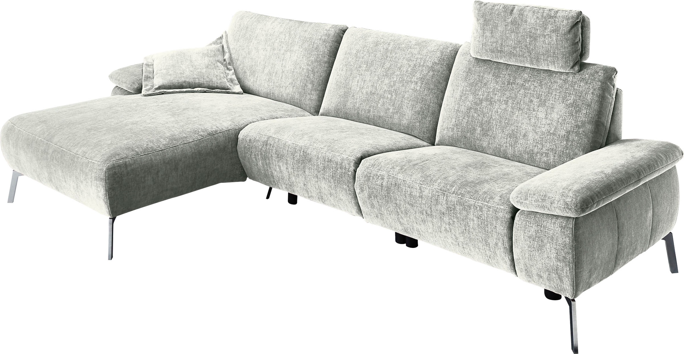 INOSIGN Ecksofa »Bellini L-Form«, teilmotorische Relaxfunktion an 1 Element, klappbare Armlehnen