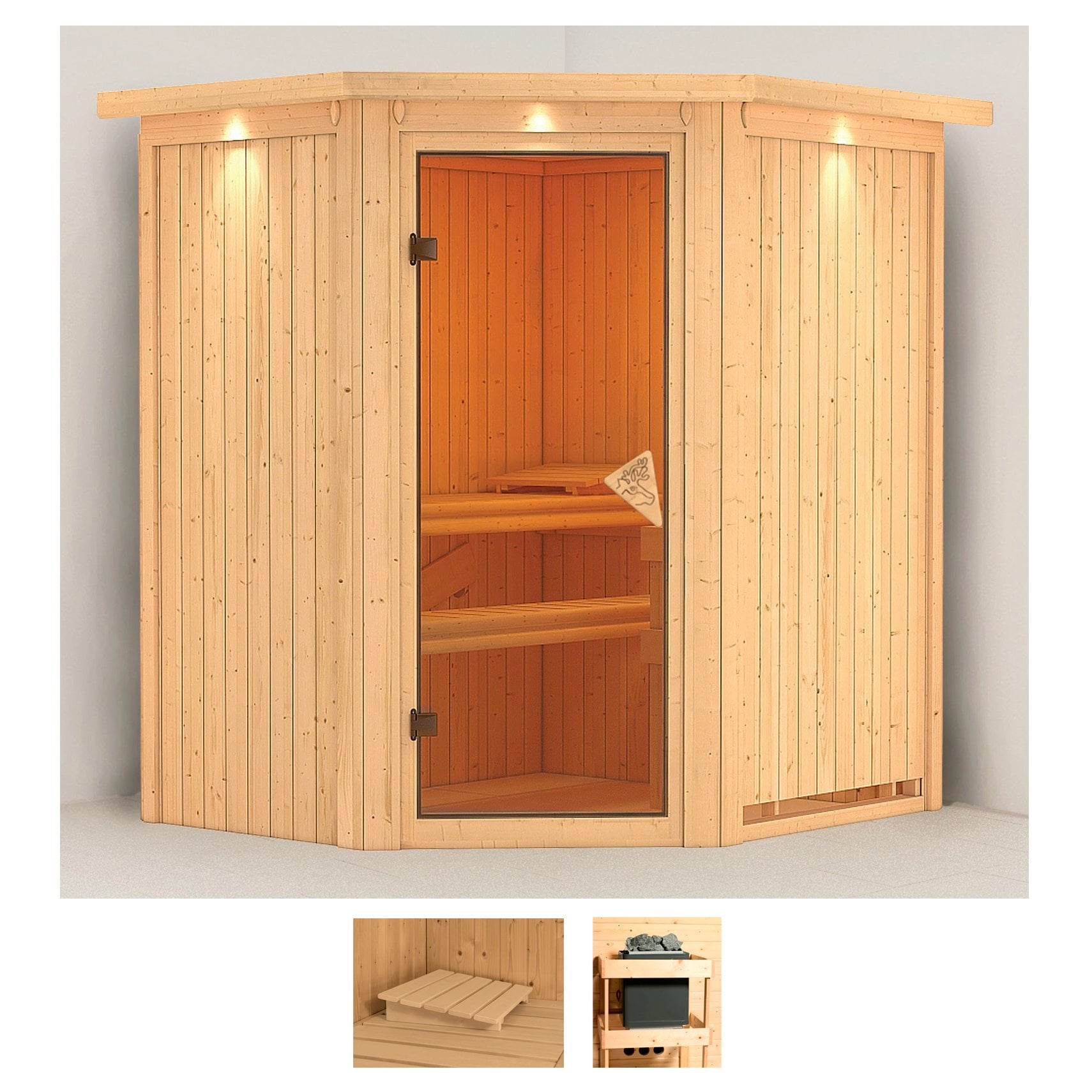 Karibu Sauna "Tomke" Set, ohne Ofen