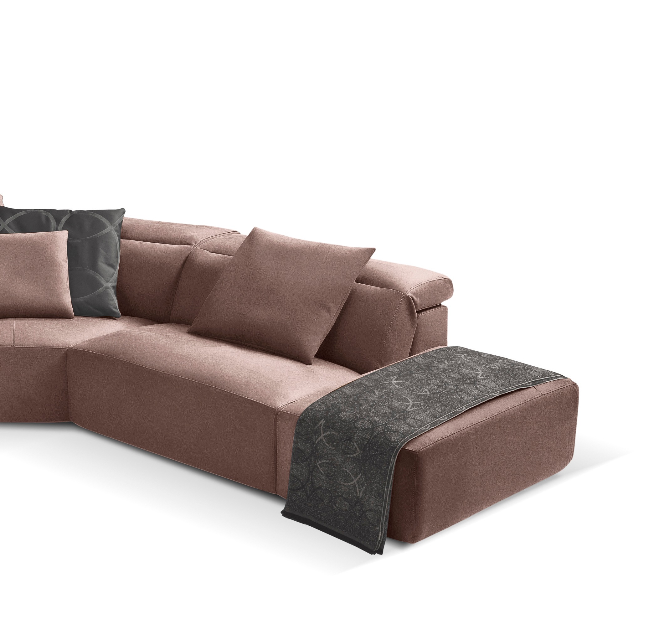 Egoitaliano Ecksofa »Beverly, extravangantes Designsofa mit erstklassigem Sitzkomfort«, wahlweise mit elektrischer Relaxfunktion, Kopfteilverstellung