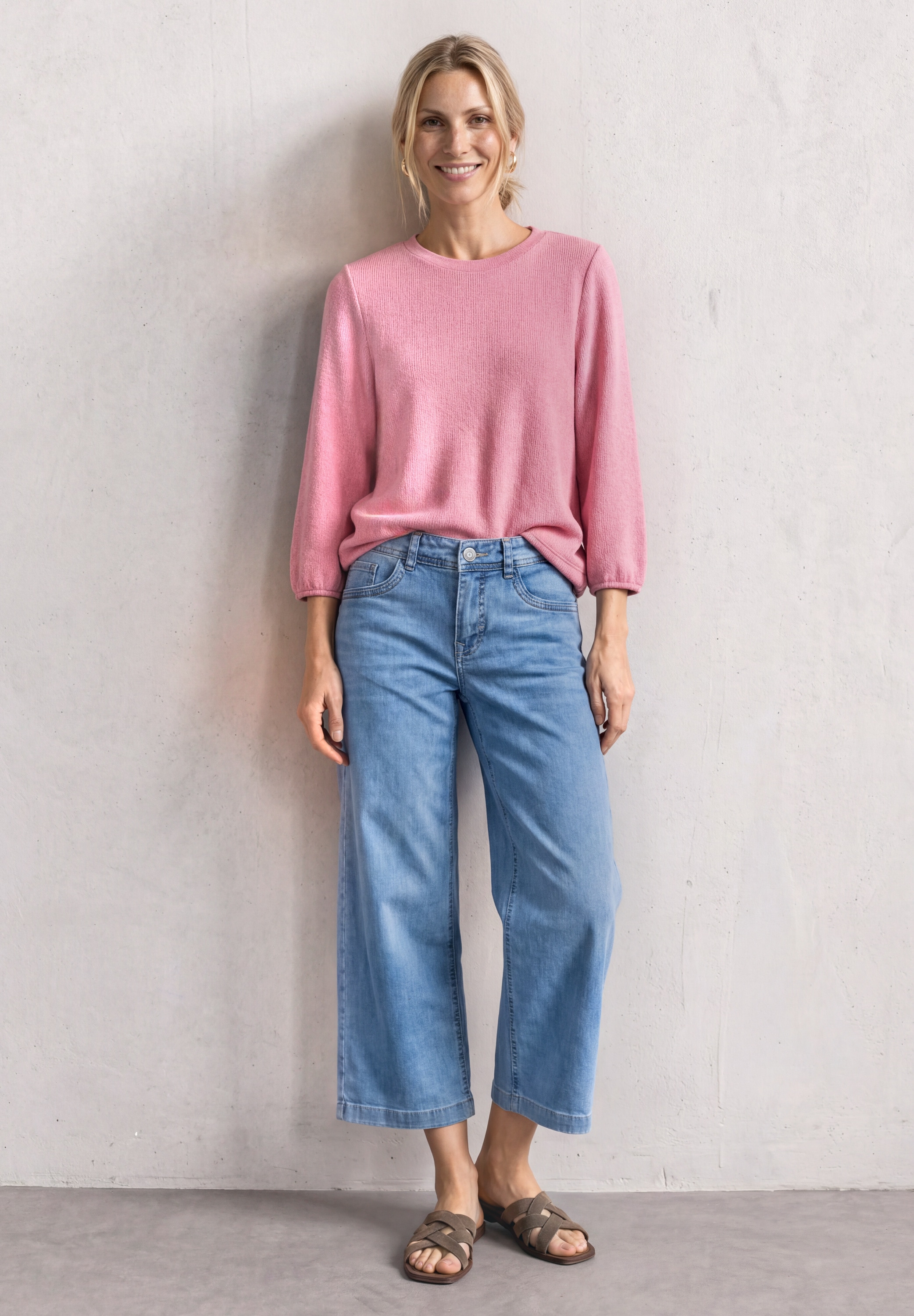 STREET ONE Langarmshirt mit Tunnelzug am Saum