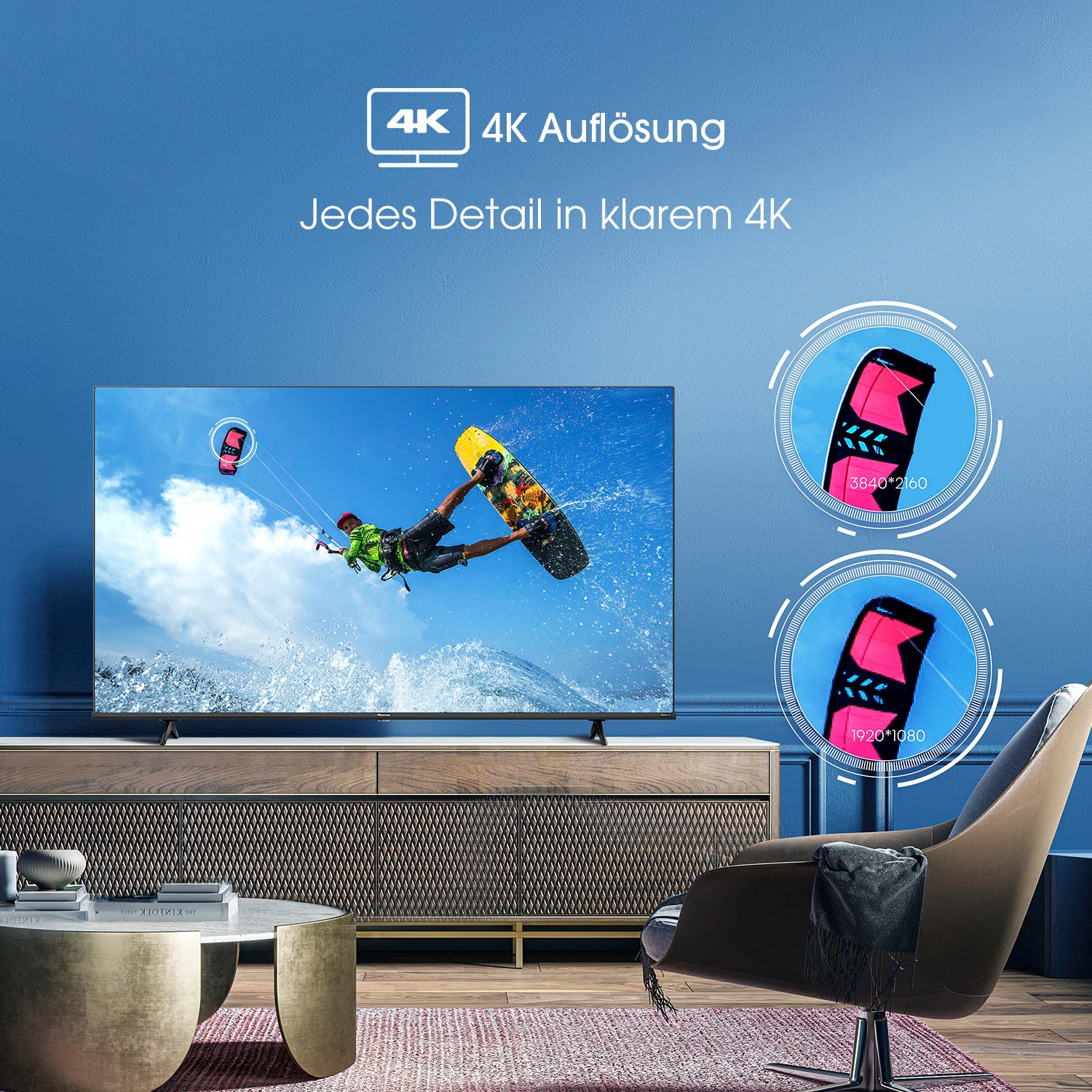 Hisense QLED-Fernseher »50E77HQ«, 126 cm/50 Zoll, 4K Ultra HD, Smart-TV, HDR10, HDR10+ decoding, HLG, 60Hz Panel, Alexa Built-in, VIDAA Voice