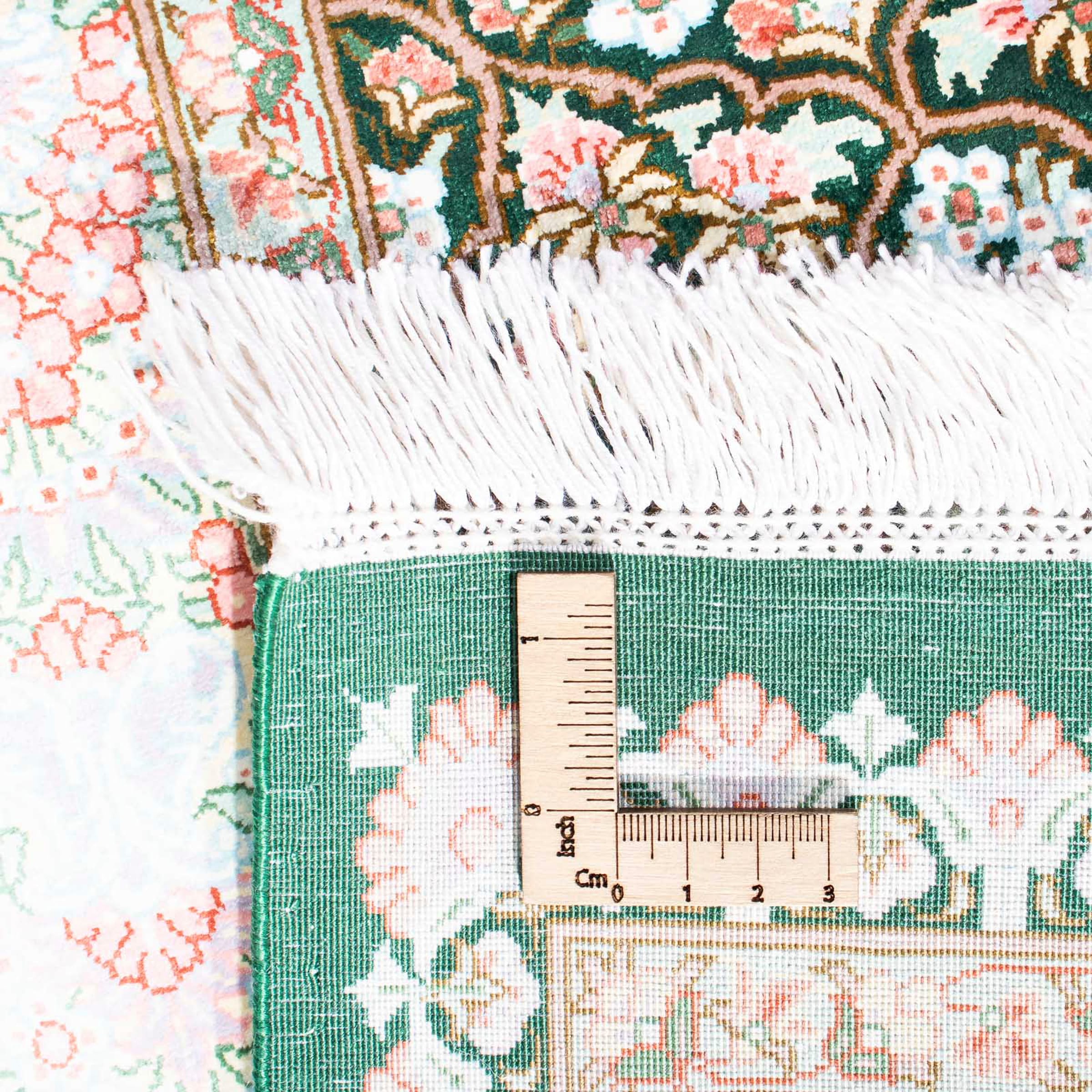 morgenland Orientteppich »Perser - Ghom - 128 x 83 cm - grün«, rechteckig, Wohnzimmer, Handgeknüpft, Einzelstück mit Zertifikat