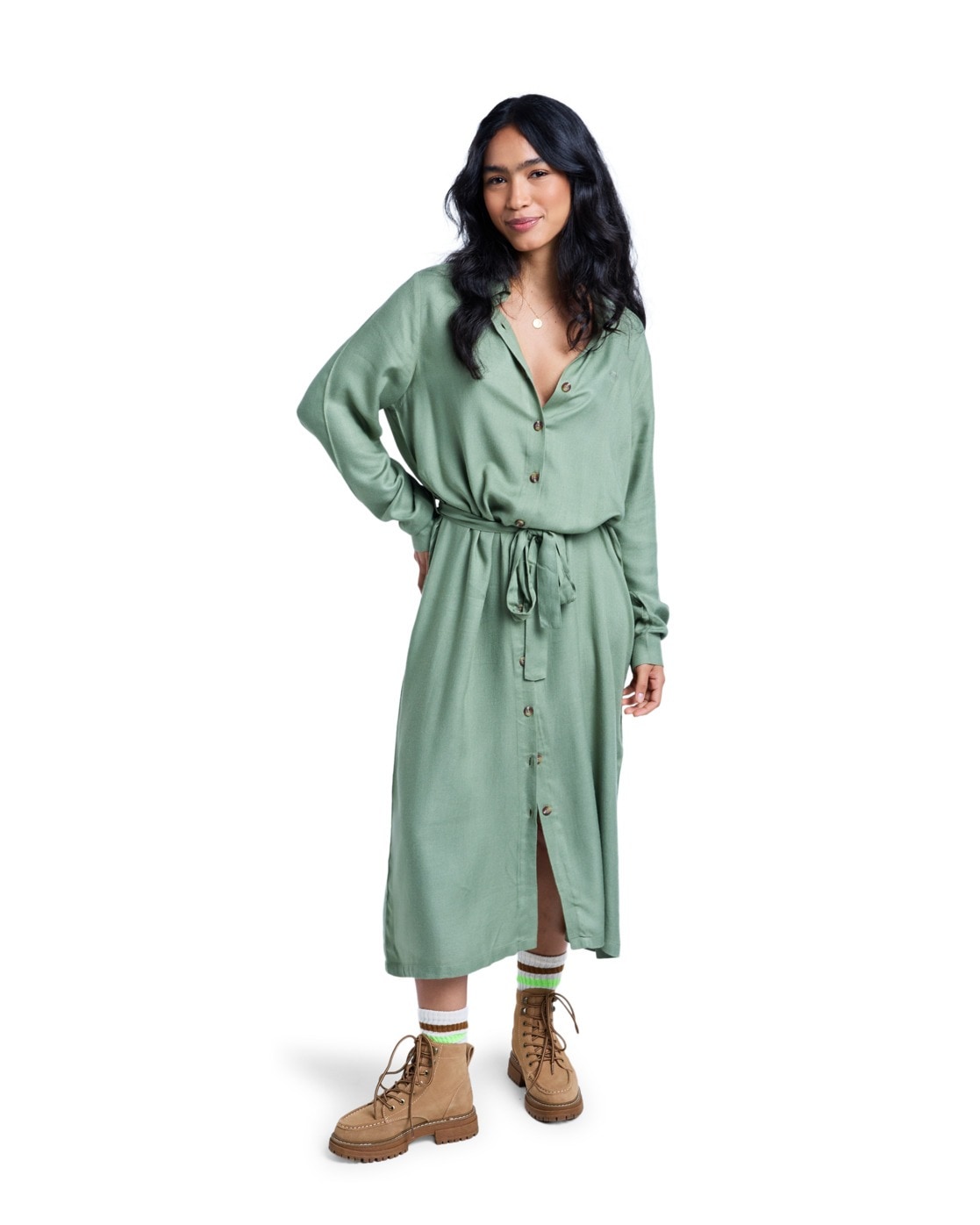 Roxy Hemdblusenkleid "Island Escape Solid"