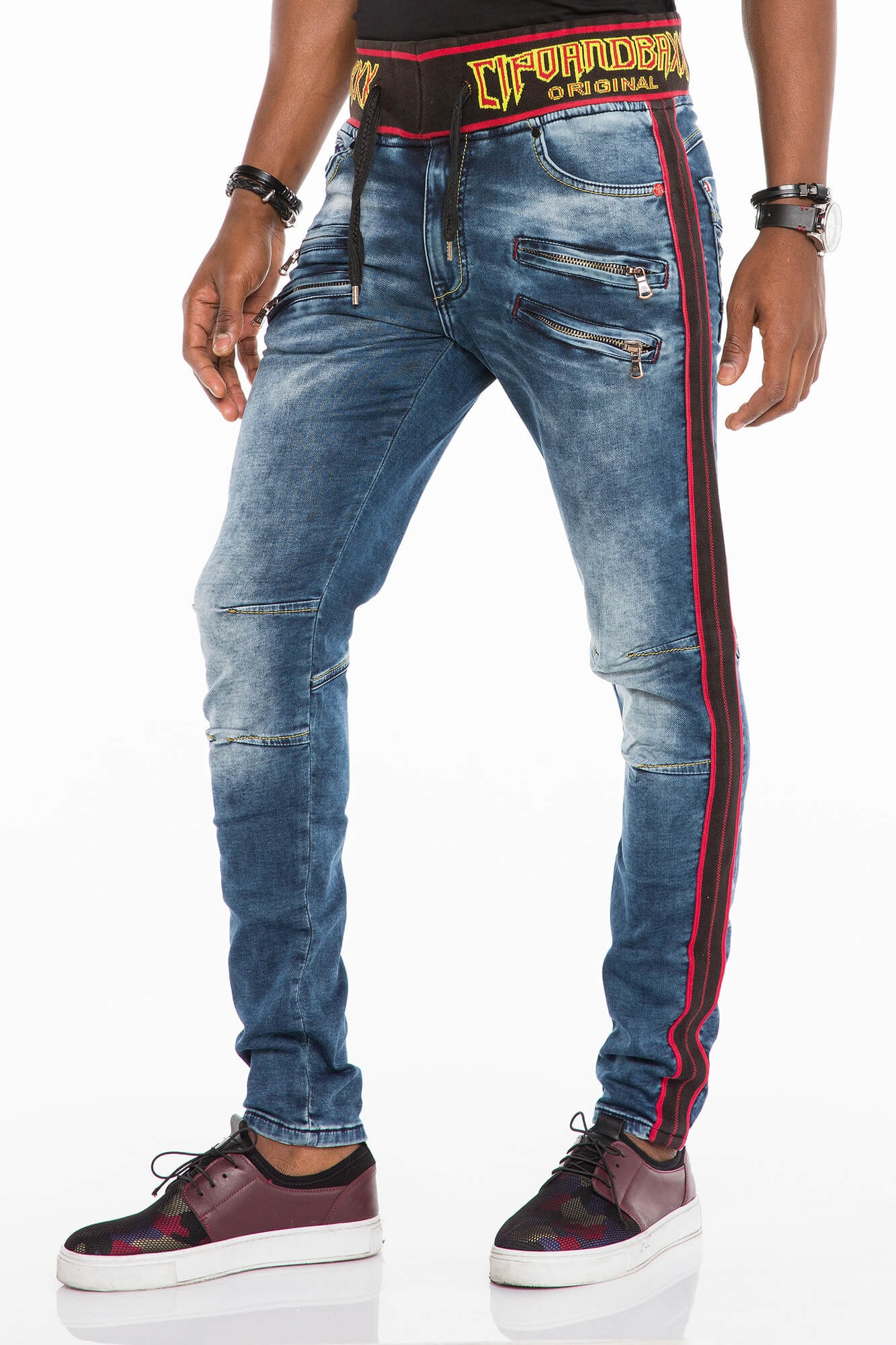 Cipo & Baxx Bequeme Jeans, mit Kordelbund in Slim Fit