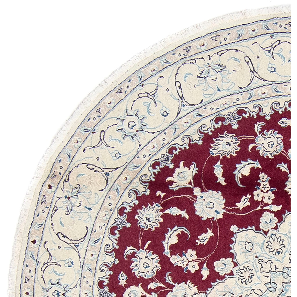 morgenland Wollteppich »Nain Medaillon Rosso scuro 290 x 290 cm«, rund