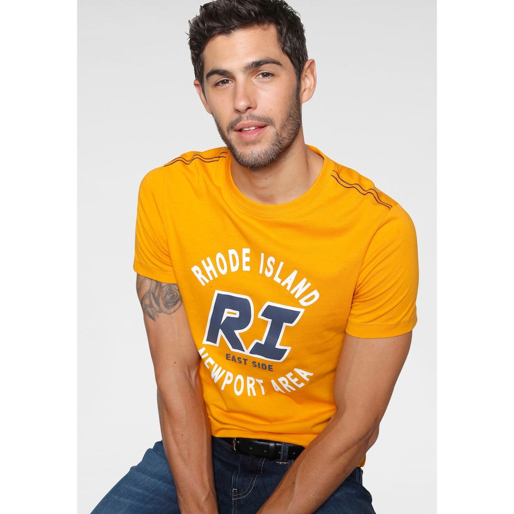 Rhode Island Kurzarmshirt, mit großem Logo-Front-Print
