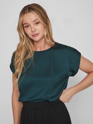 Vila Kurzarmshirt VIELLETTE S/S SATIN TOP günstig online kaufen