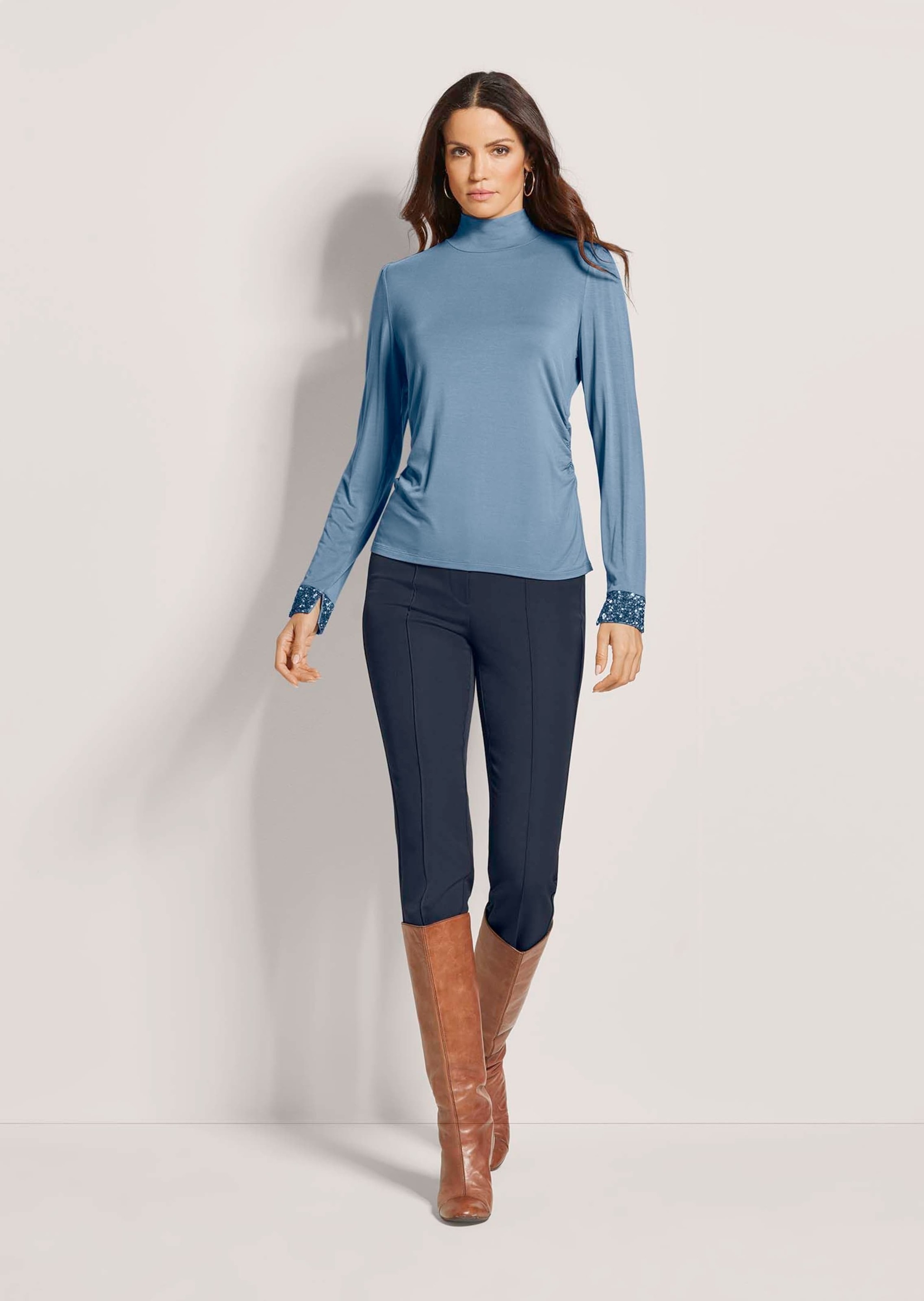 MADELEINE Langarmshirt "Shirt Elegantes Langarmshirt mit Stehkragen" Shirt günstig online kaufen