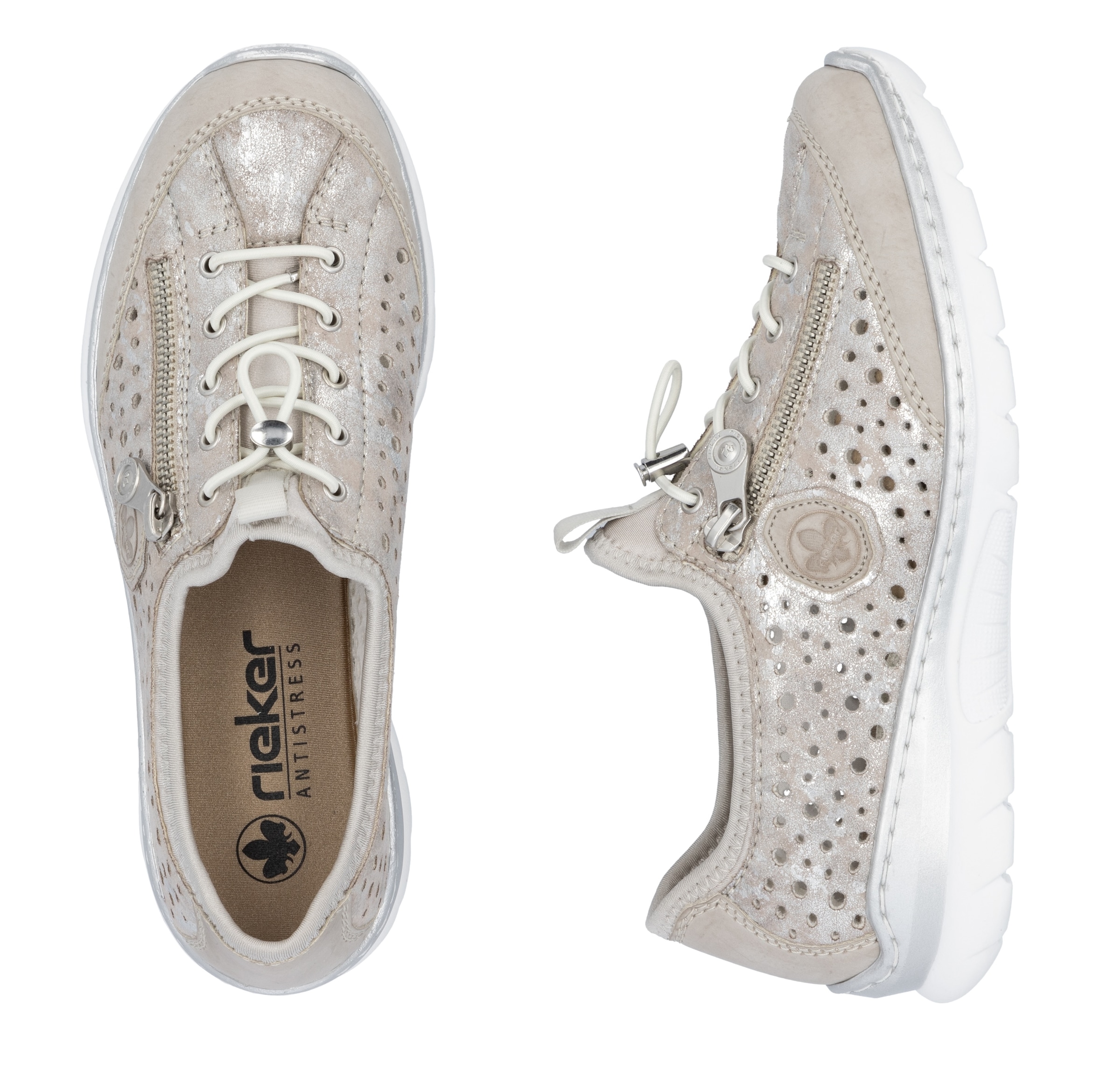 Rieker Slip-On Sneaker, Schlupfschuh, Freizeitschuh, Halbschuh mit Schnellverschluss