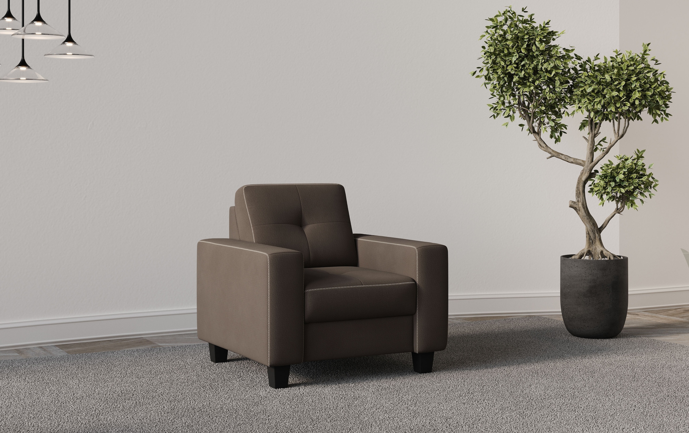 Home affaire Sessel "Varese" Kreuznaht in beige günstig online kaufen