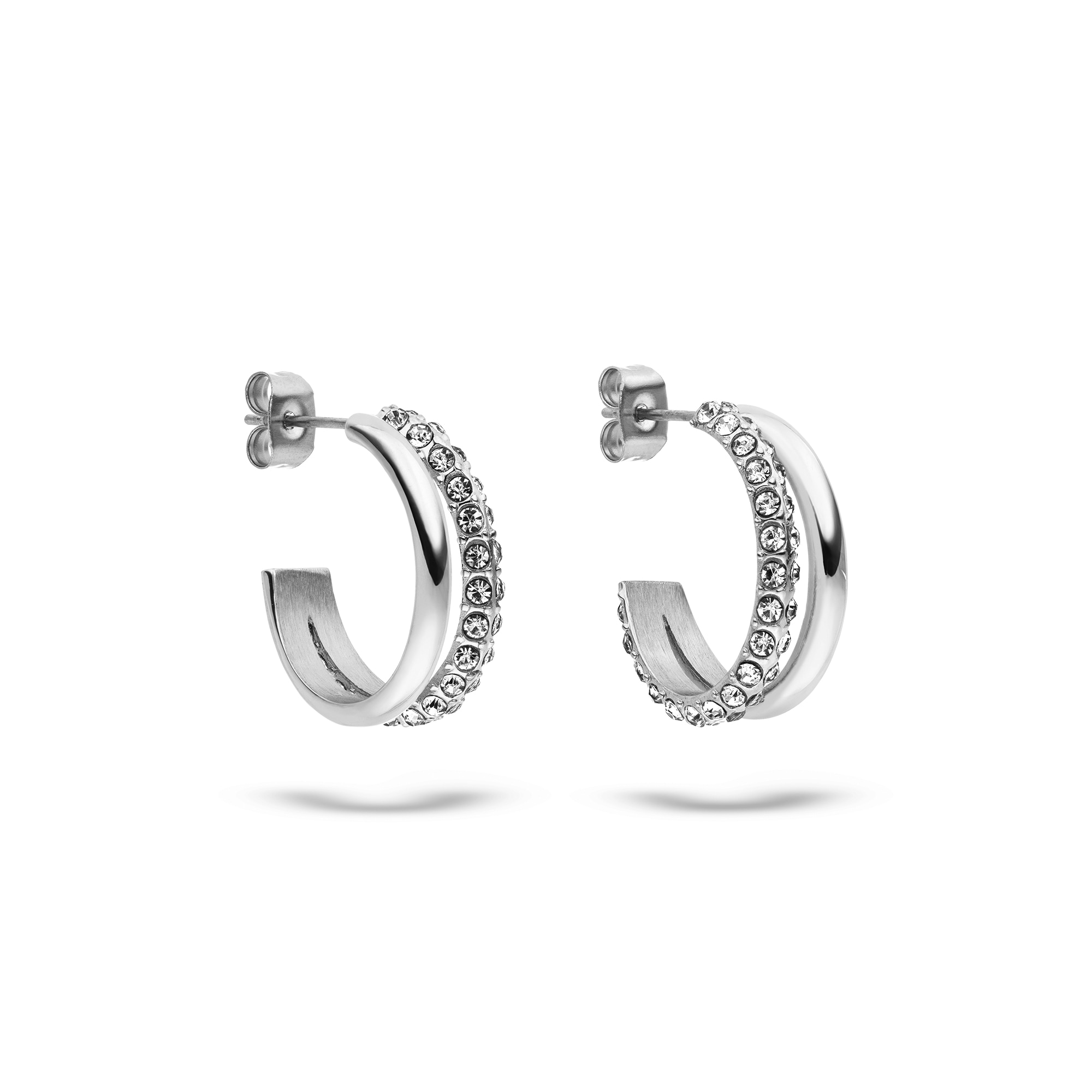 s.Oliver Paar Creolen »Schmuck Geschenk Edelstahl Creolen The Daily Spark« mit Zirkonia (synth.)