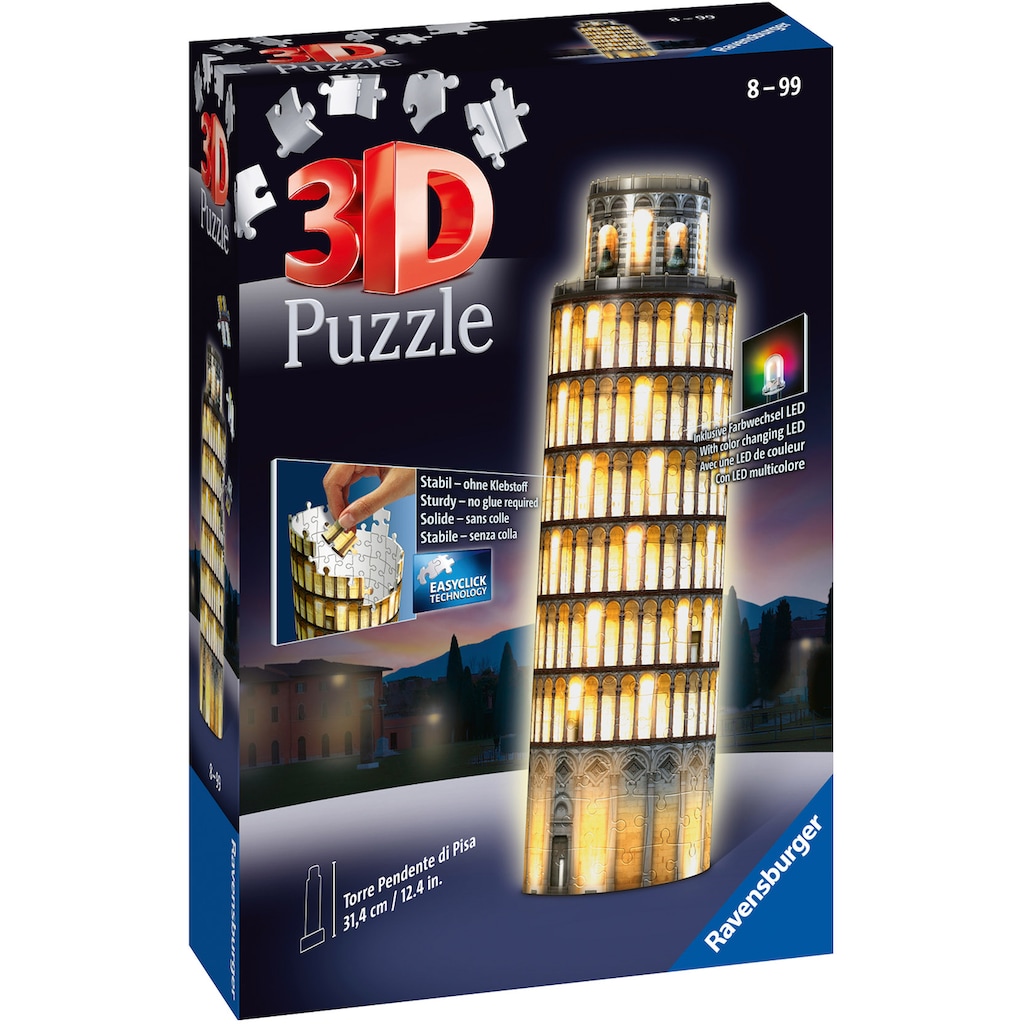 Ravensburger 3D-Puzzle »Schiefer Turm von Pisa bei Nacht«