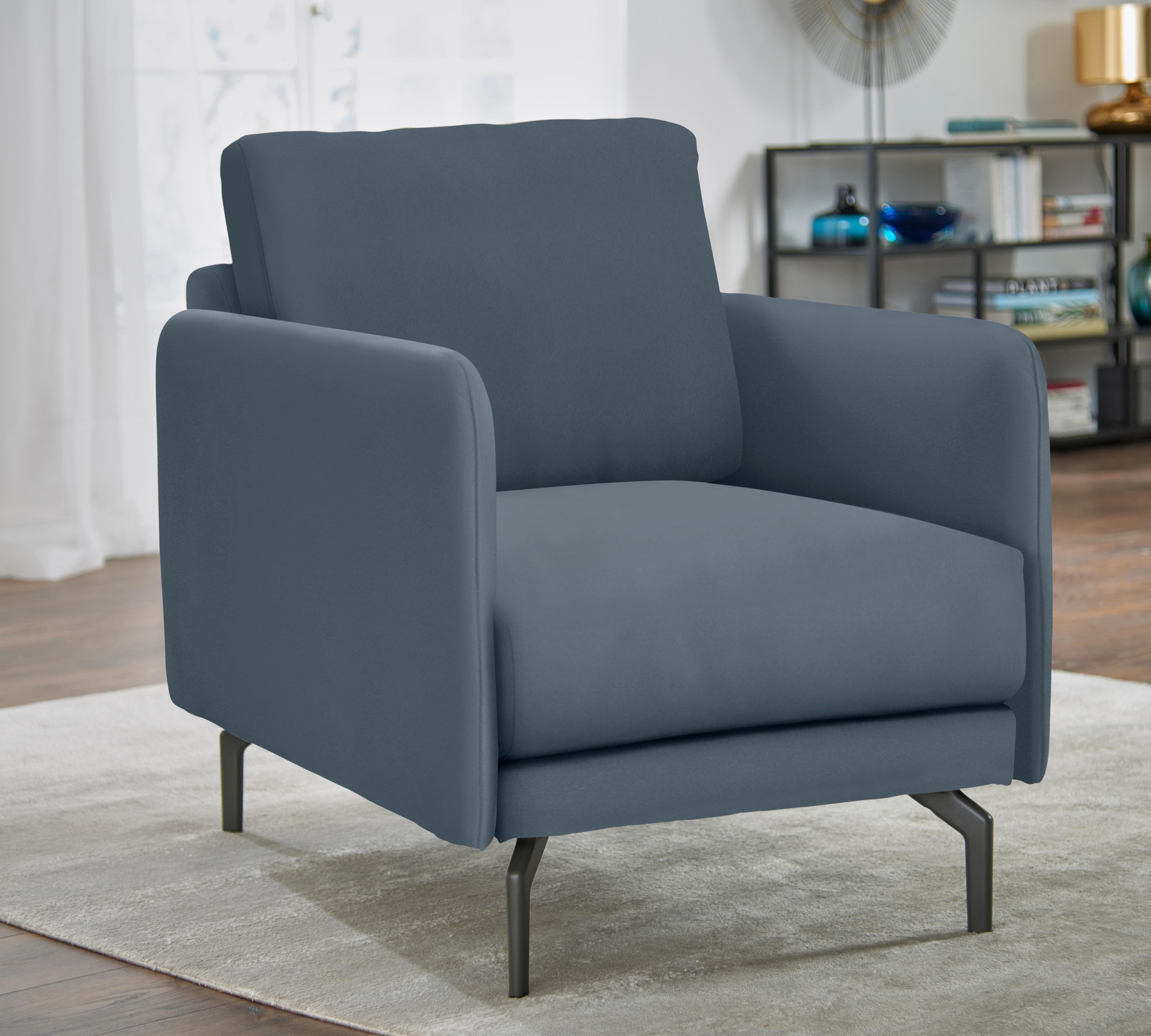 Creation BY ROLF BENZ Sessel »CR.450, Designsessel, Loungesessel«, Armlehne sehr schmal, Breite 70 cm, Alugussfuß Umbragrau
