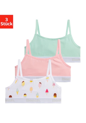 Bustier, (Packung, 3 tlg.), cool bedruckt und unifarben in einer Packung