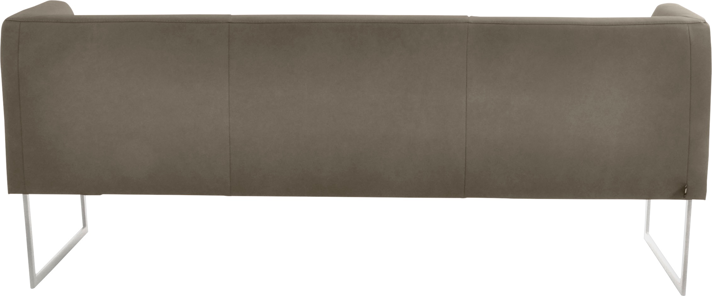 Polsterbank K+W KOMFORT & WOHNEN "Cube", grün (kaktus 21), B:209cm H:82cm T:67cm, Sitzbänke, Polsterbank, Hammerkissenoptik, 2 Breiten, Hochkantkufe in Edelstahloptik 3
